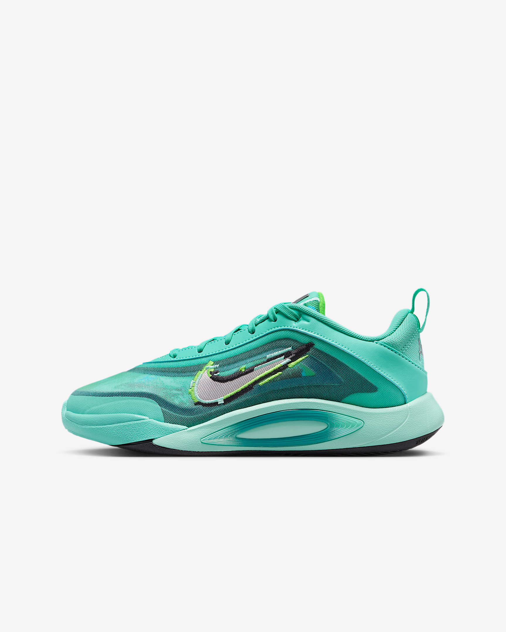 A'One A'Ja Wilson Older Kids' Basketball Shoes - Bleached Turquoise/Washed Teal/Geode Teal/Metallic Silver