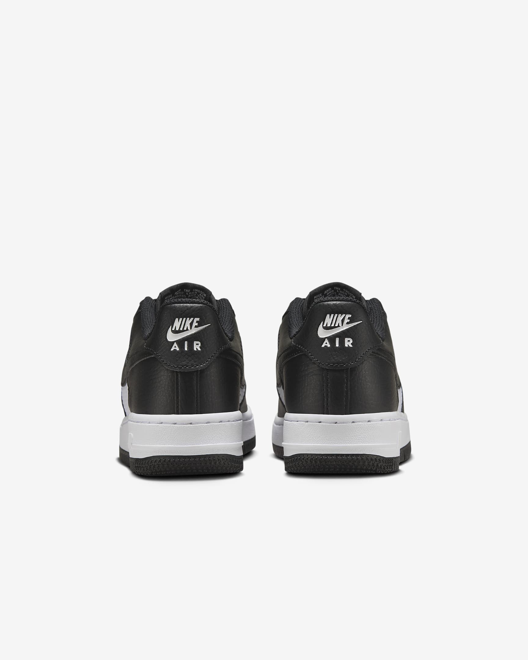 Nike Air Force 1 Big Kids' Shoes - Black/White/Black