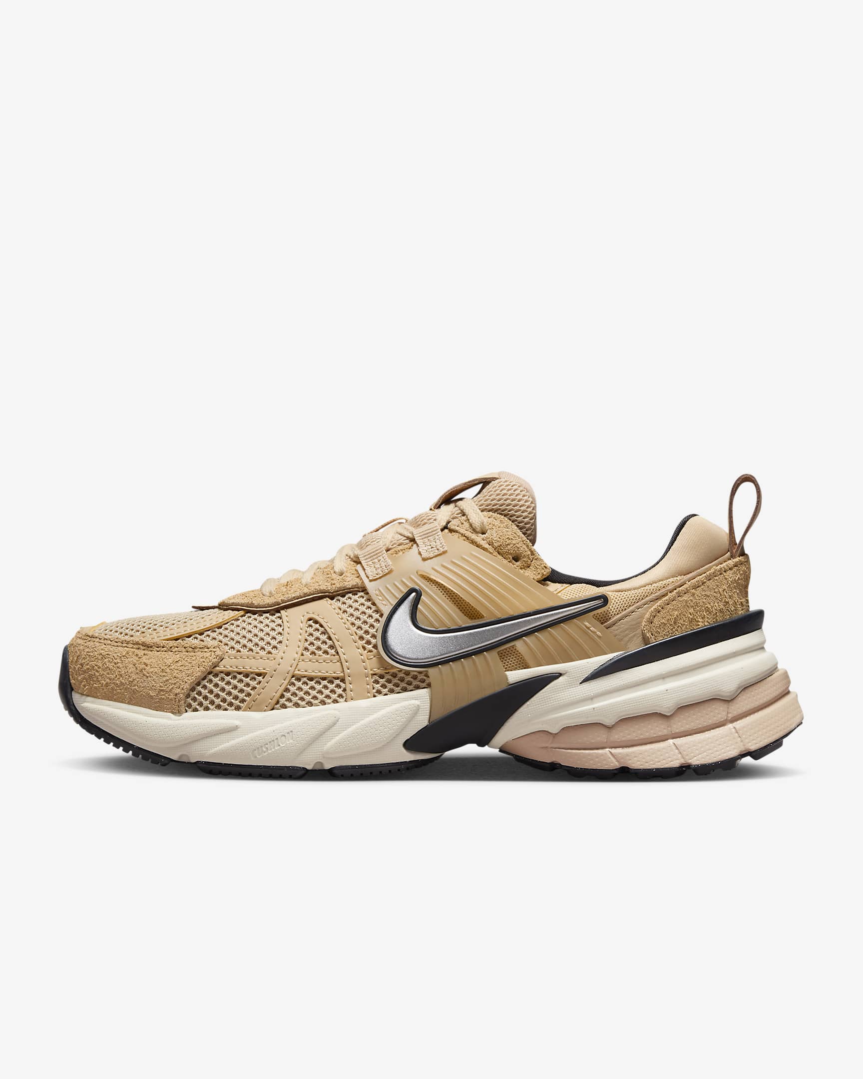 Nike V2K Run Shoes - Sesame/Light Orewood Brown/Black/Chrome