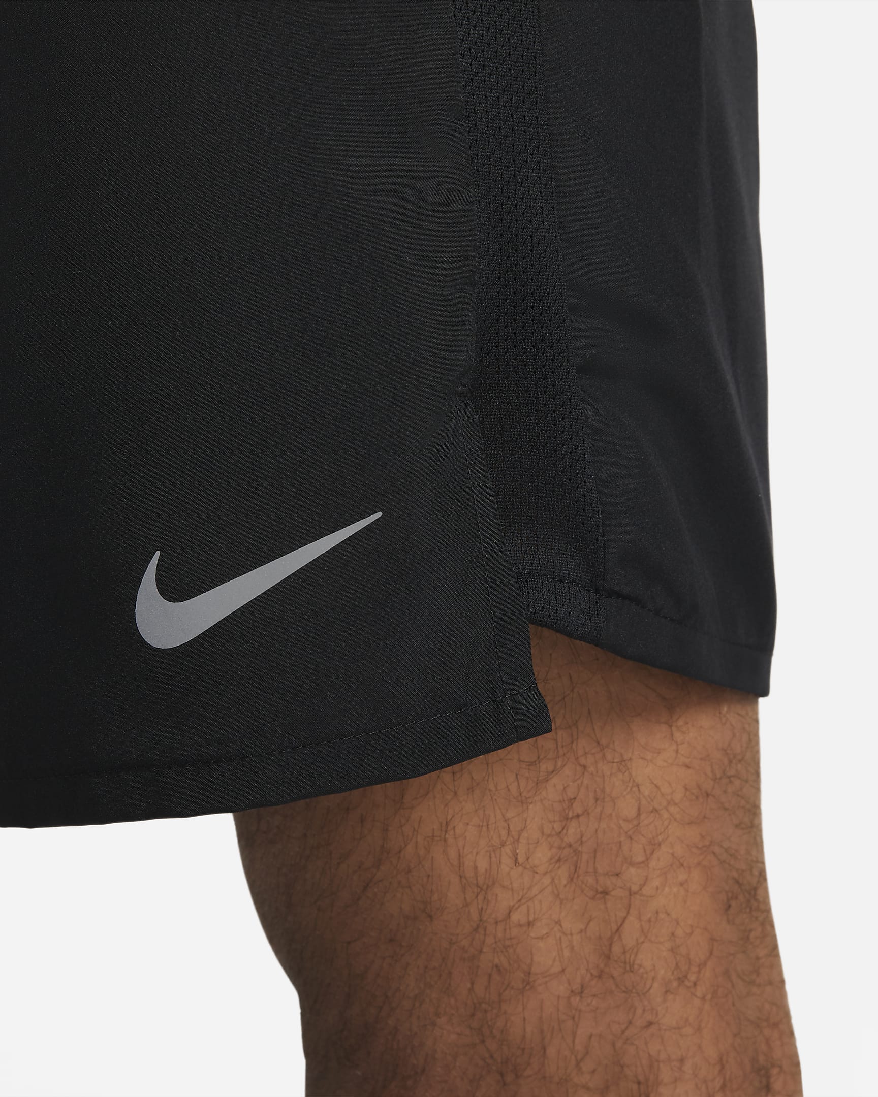 Short de running 2-en-1 18 cm Dri-FIT Nike Challenger pour homme - Noir/Noir/Noir