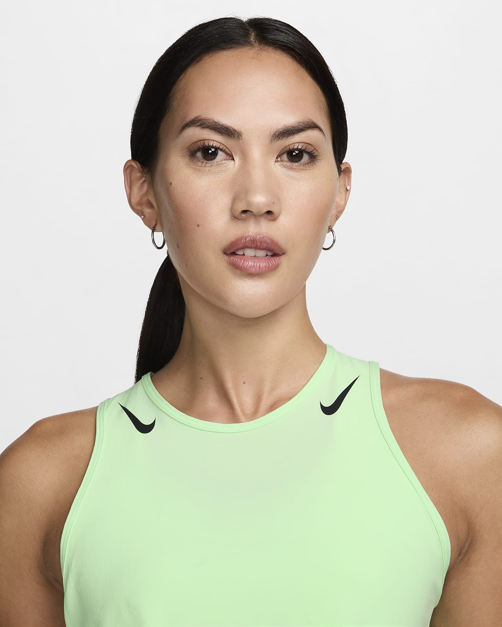 Nike AeroSwift Women's Dri-FIT ADV Cropped Running Tank Top - Vapor Green/Black