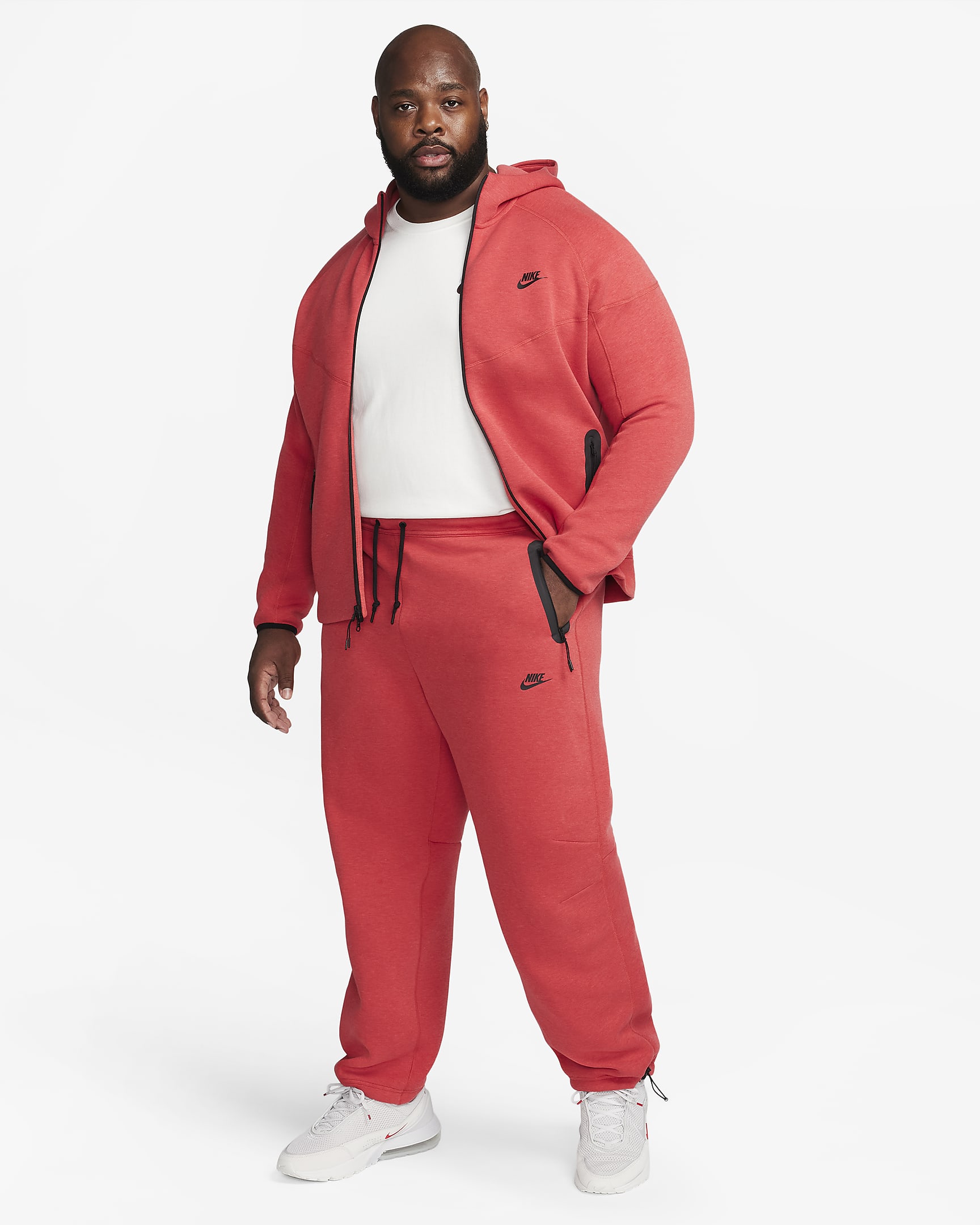 Nike Sportswear Tech Fleece Men's Open-Hem Sweatpants - Light University Red Heather/Black