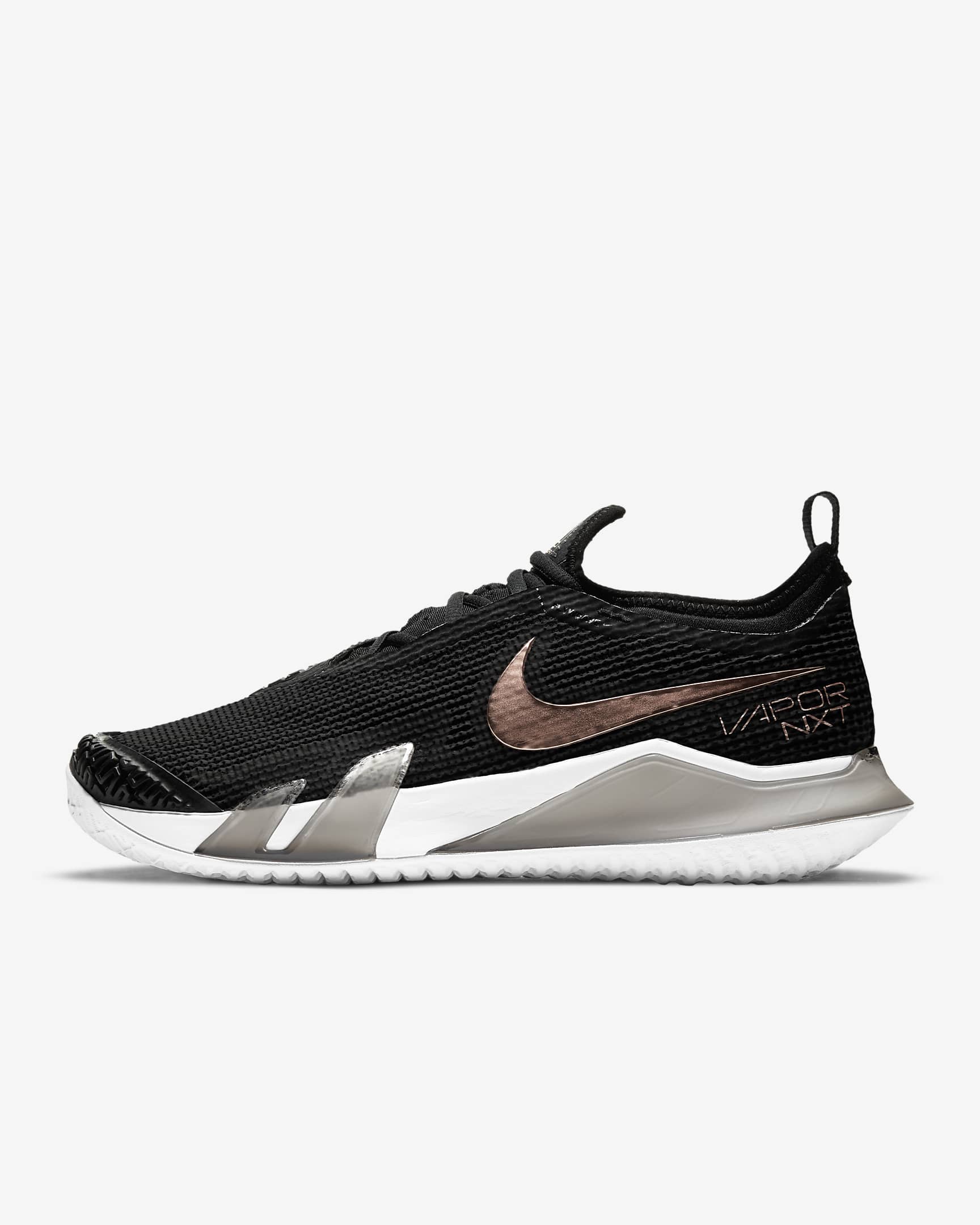 NikeCourt React Vapor NXT Women's Hard Court Tennis Shoes - Black/Metallic Red Bronze/White