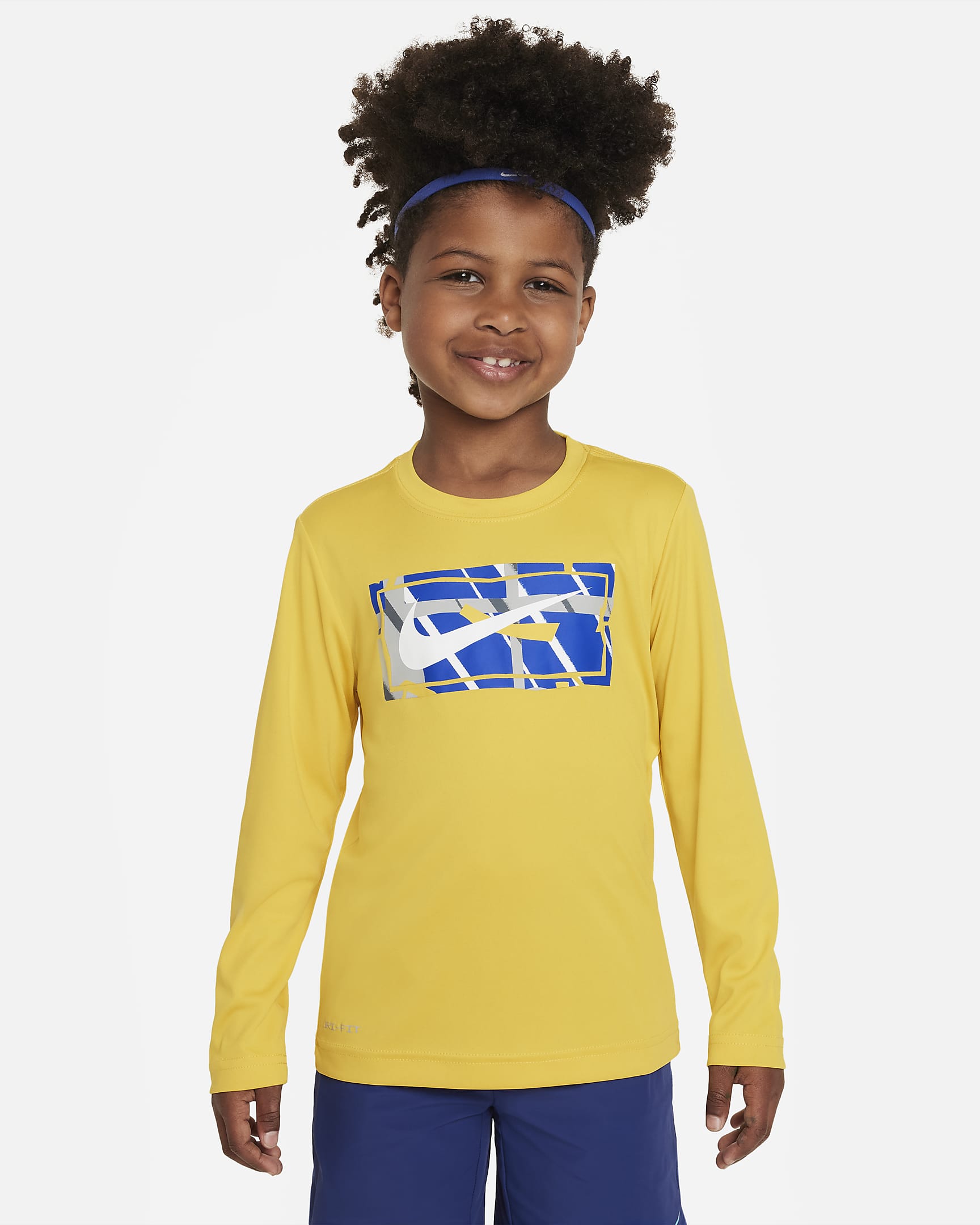 Nike "All Day Play" Long Sleeve Tee Little Kids Dri-FIT T-Shirt - Vivid Sulfur