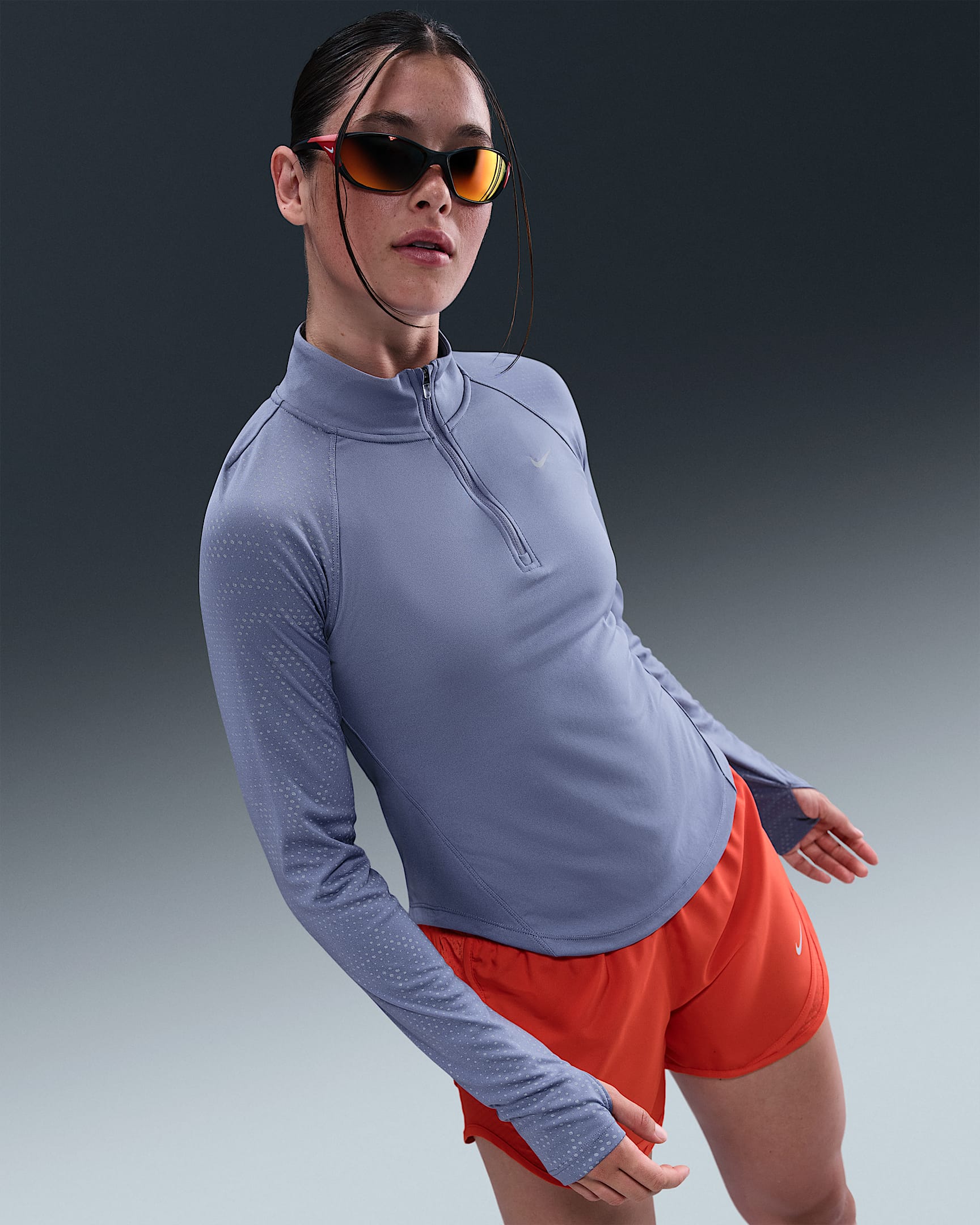 Nike Tempo Flash Part superior de running amb cremallera d'un quart Dri-FIT - Dona - World Indigo