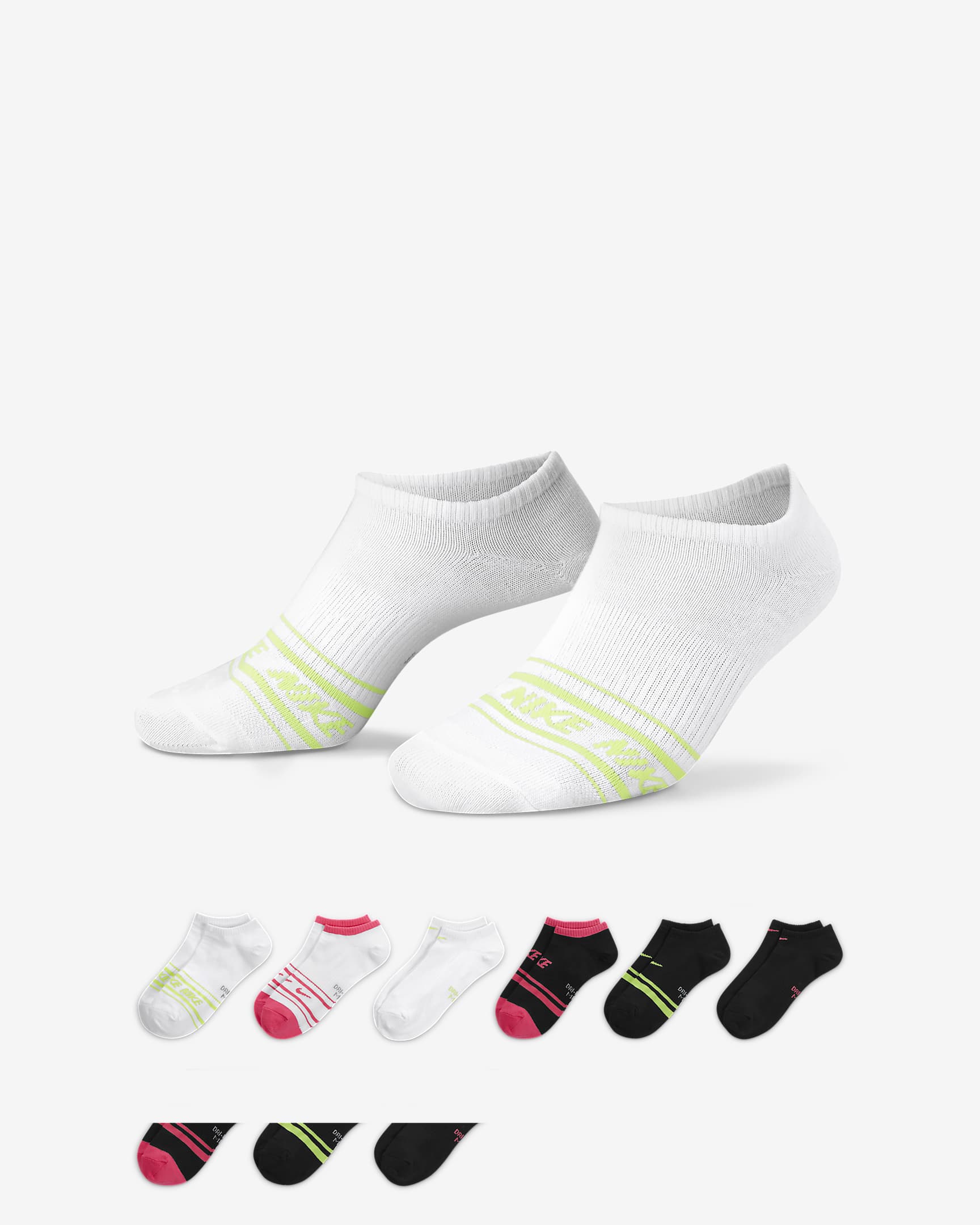 Nike Everyday Lightweight Women's Training No-Show Socks (6 Pairs) - Multi-Color