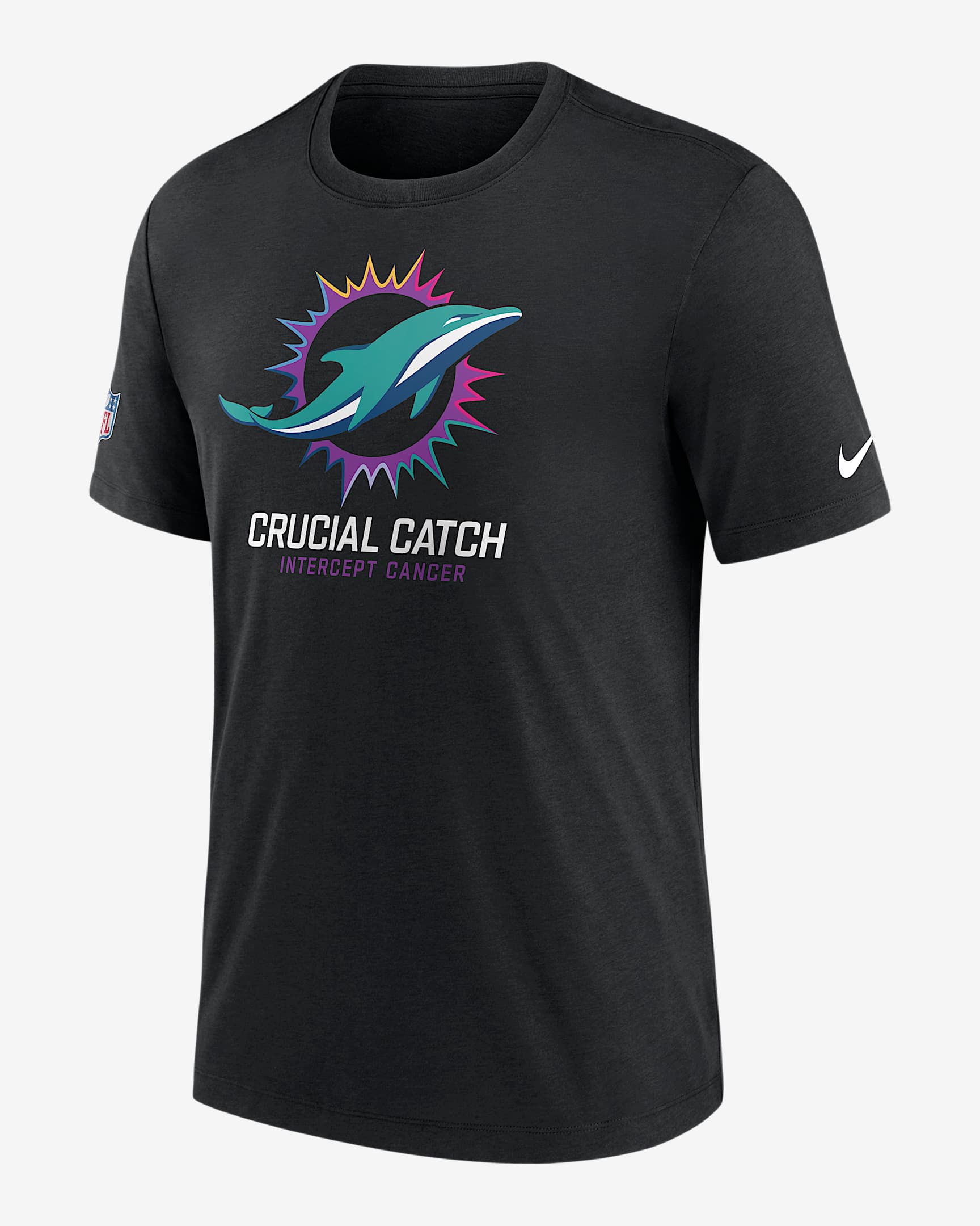 Miami Dolphins Crucial Catch Men's Nike NFL T-Shirt. Nike.com Miami Dolphins Crucial Catch Men's Nike NFL T-Shirt. Nike.com