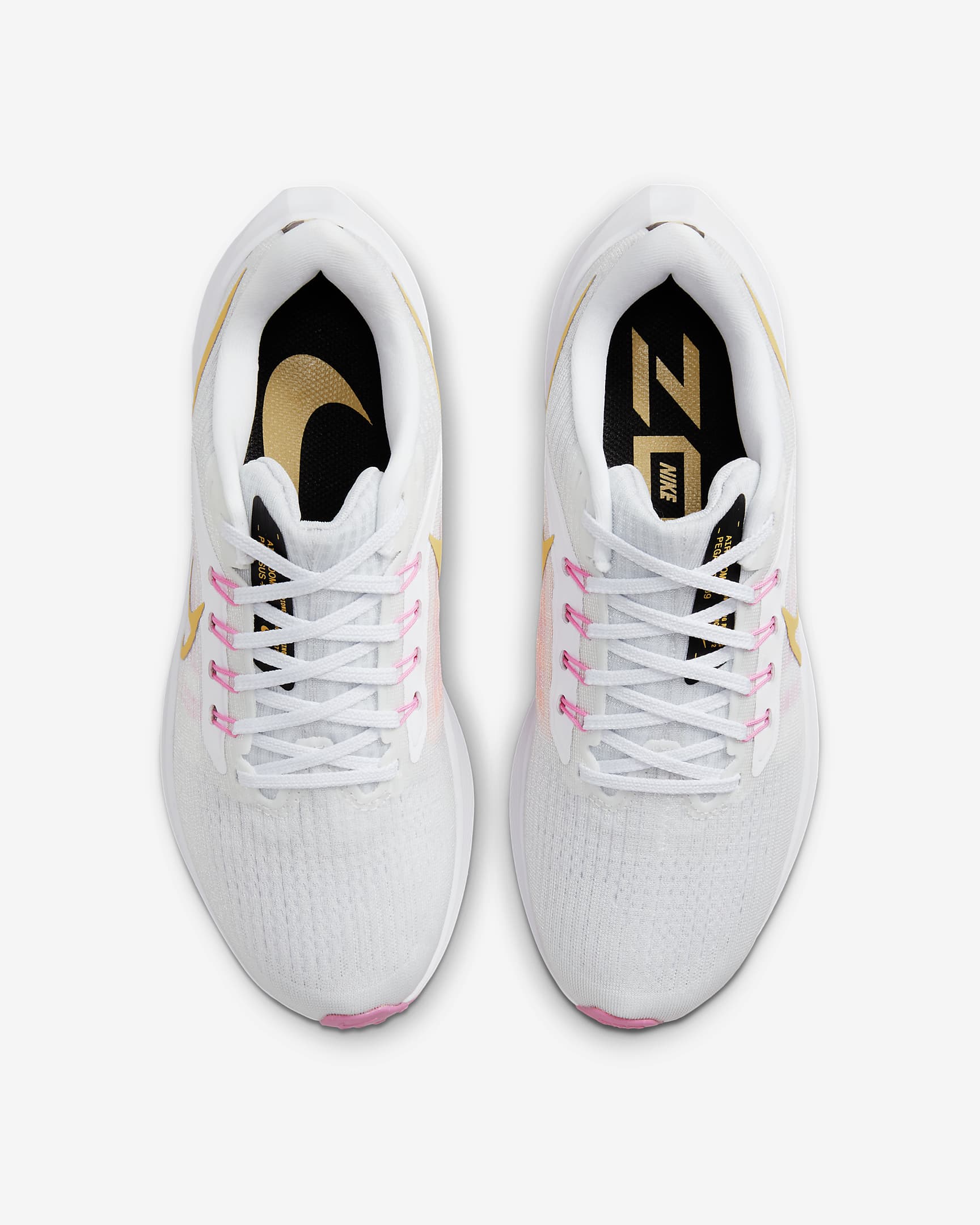 Nike Pegasus 39 女款路跑鞋 - 白色/Pure Platinum/Pink Spell/Wheat Gold