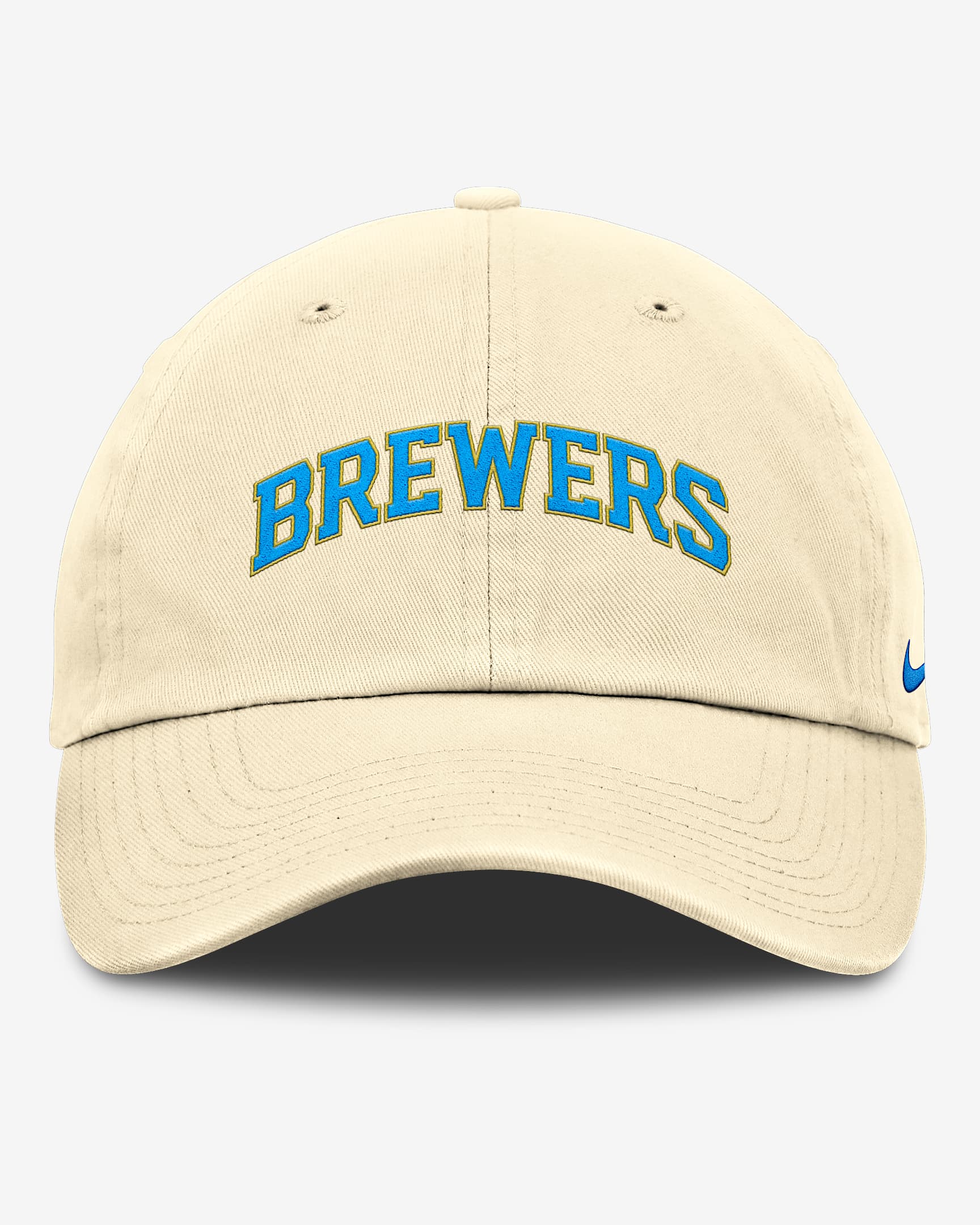 Milwaukee Brewers Club Men's Nike MLB Adjustable Hat - Coconut Milk