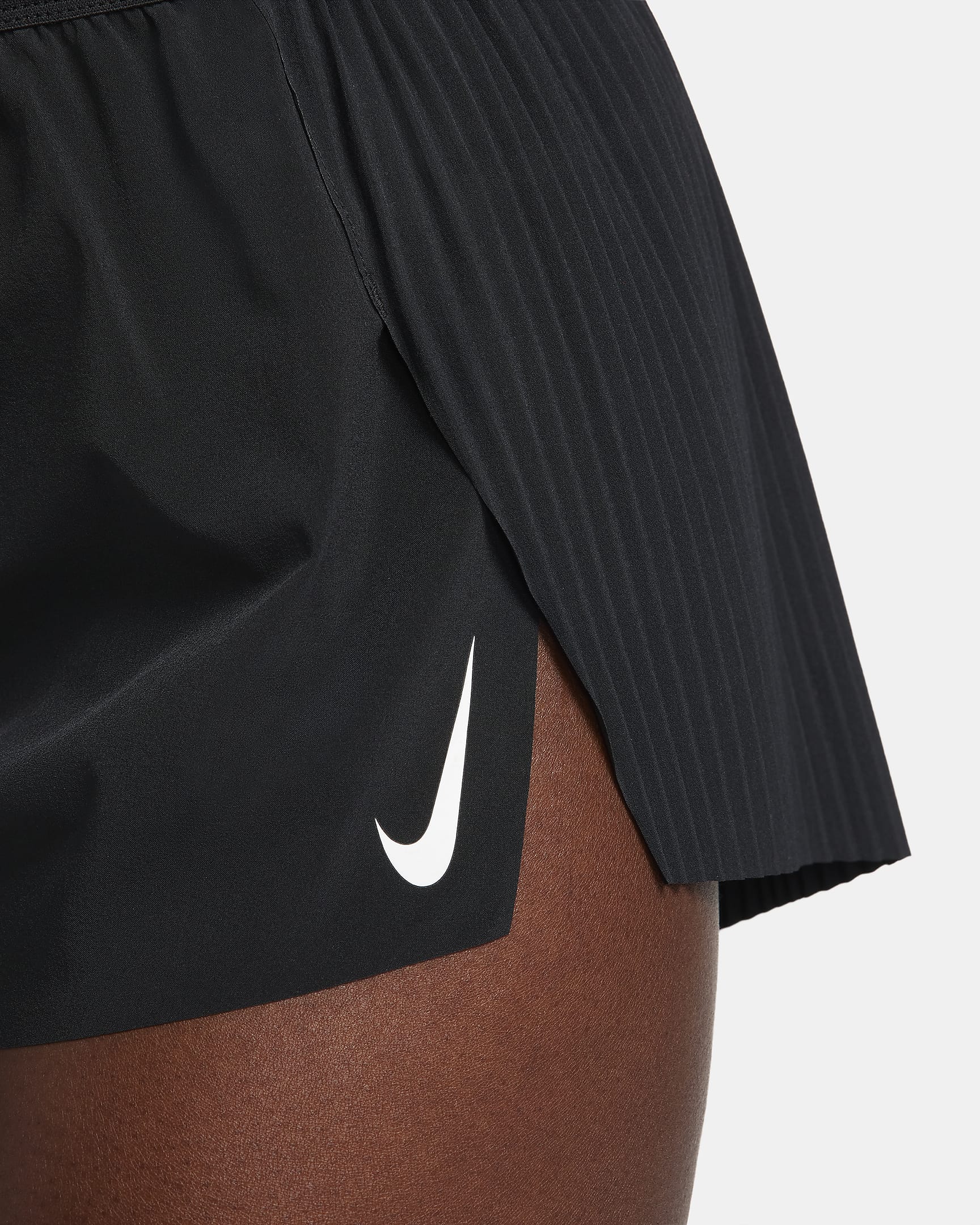 Short de running taille mi-haute avec sous-short intégré Dri-FIT ADV Nike AeroSwift 8 cm pour femme - Noir/Blanc