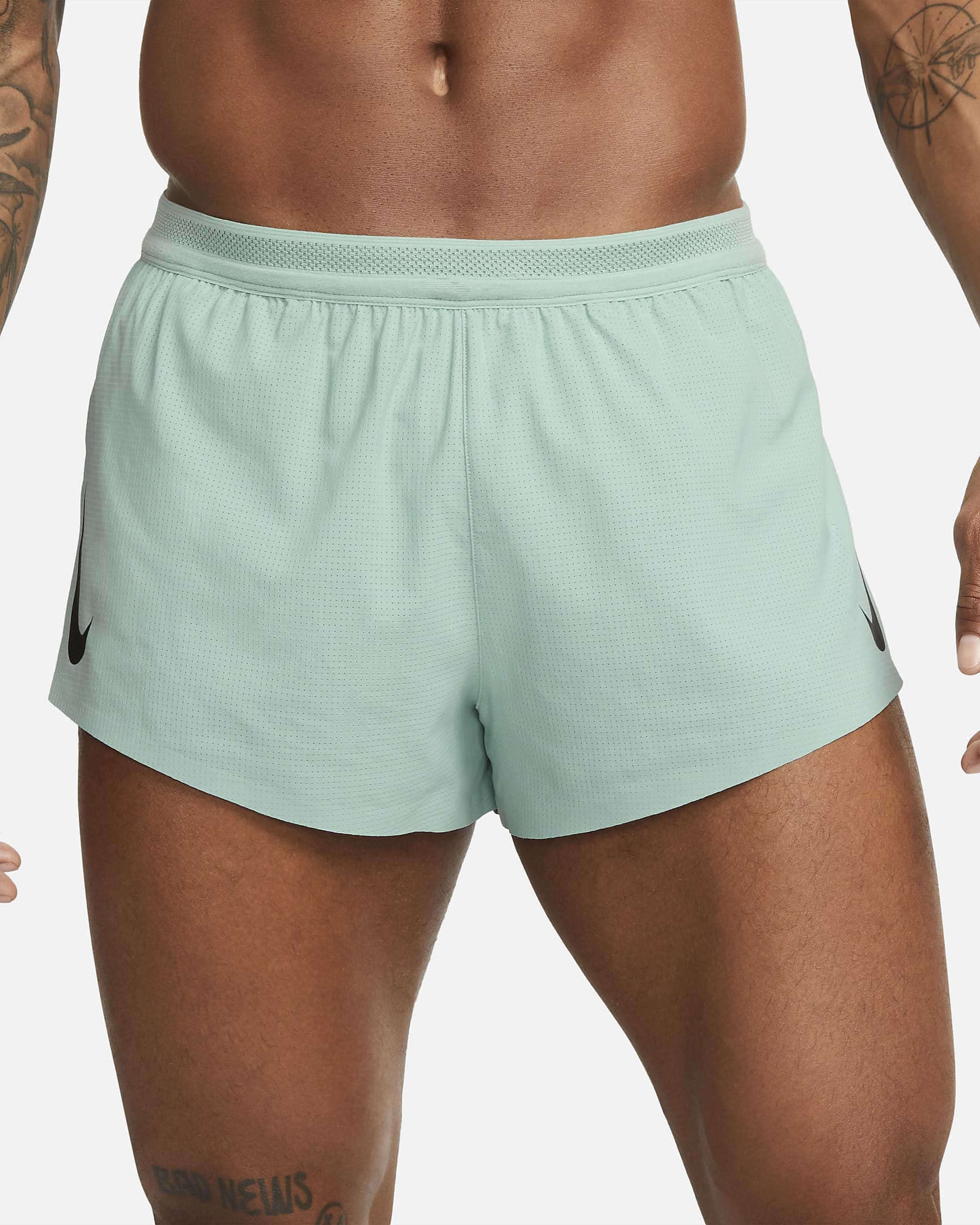 Nike AeroSwift fôret løpeshorts til herre (5 cm) - Mineral/Svart