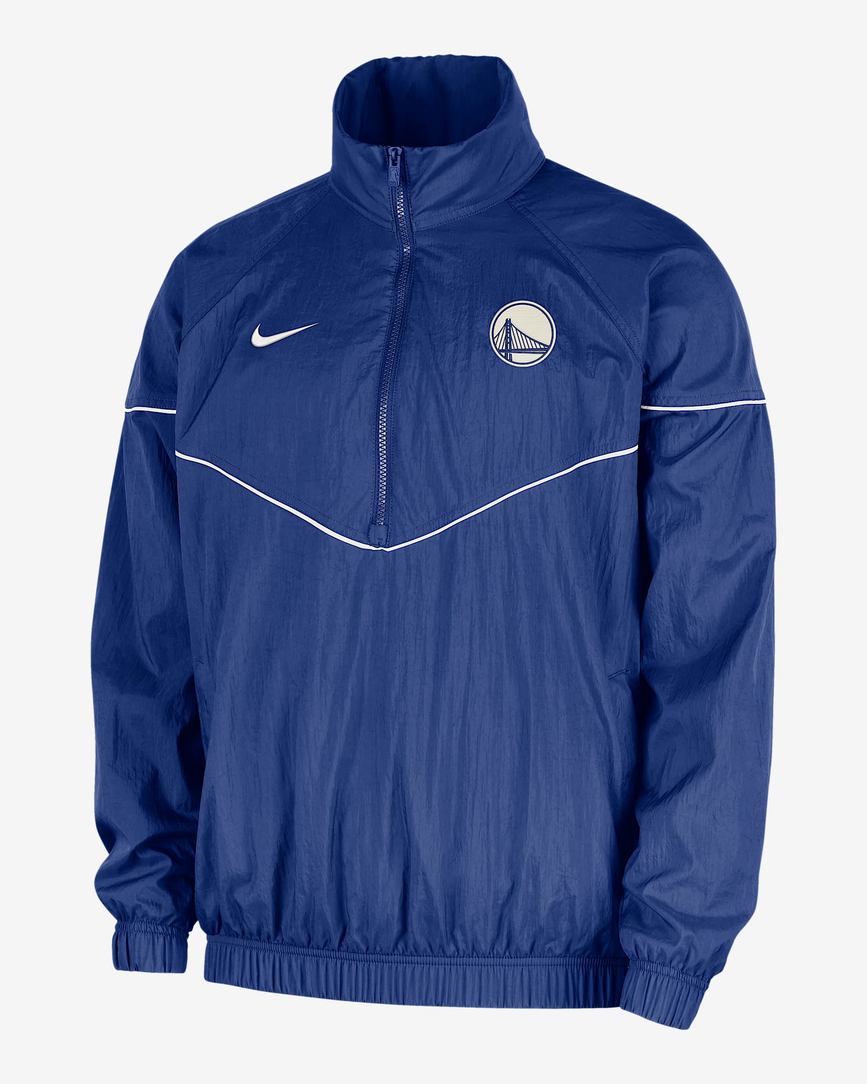 Golden State Warriors Courtside Windrunner Men's Nike NBA Anorak Jacket - Rush Blue/Sail
