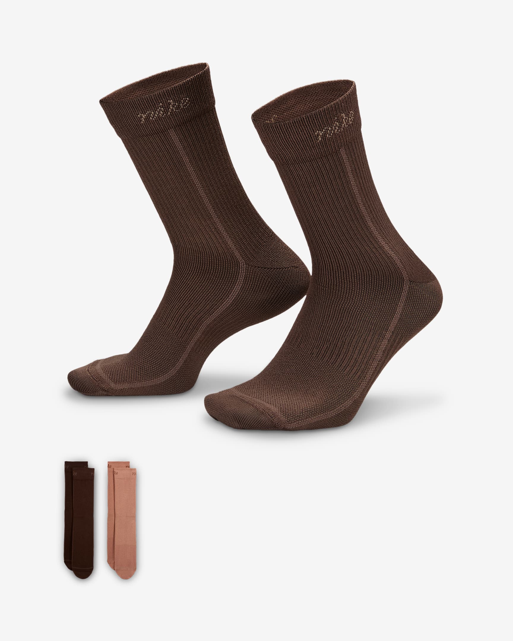 Nike Everyday Plus lette sokker til dame (2 par) - Flerfarget