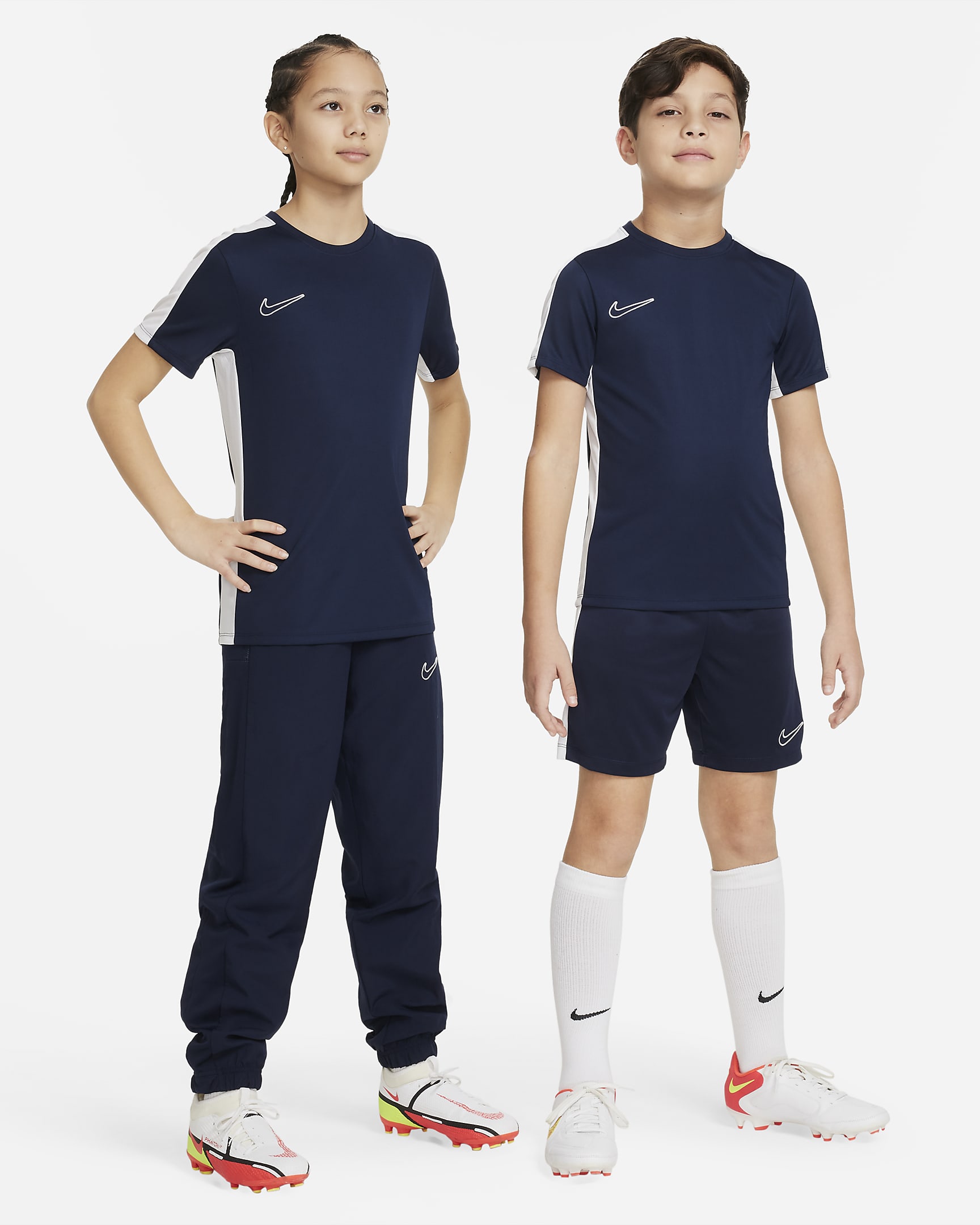 Fotbollströja Nike Dri-FIT Academy23 för barn - Obsidian/Vit/Vit