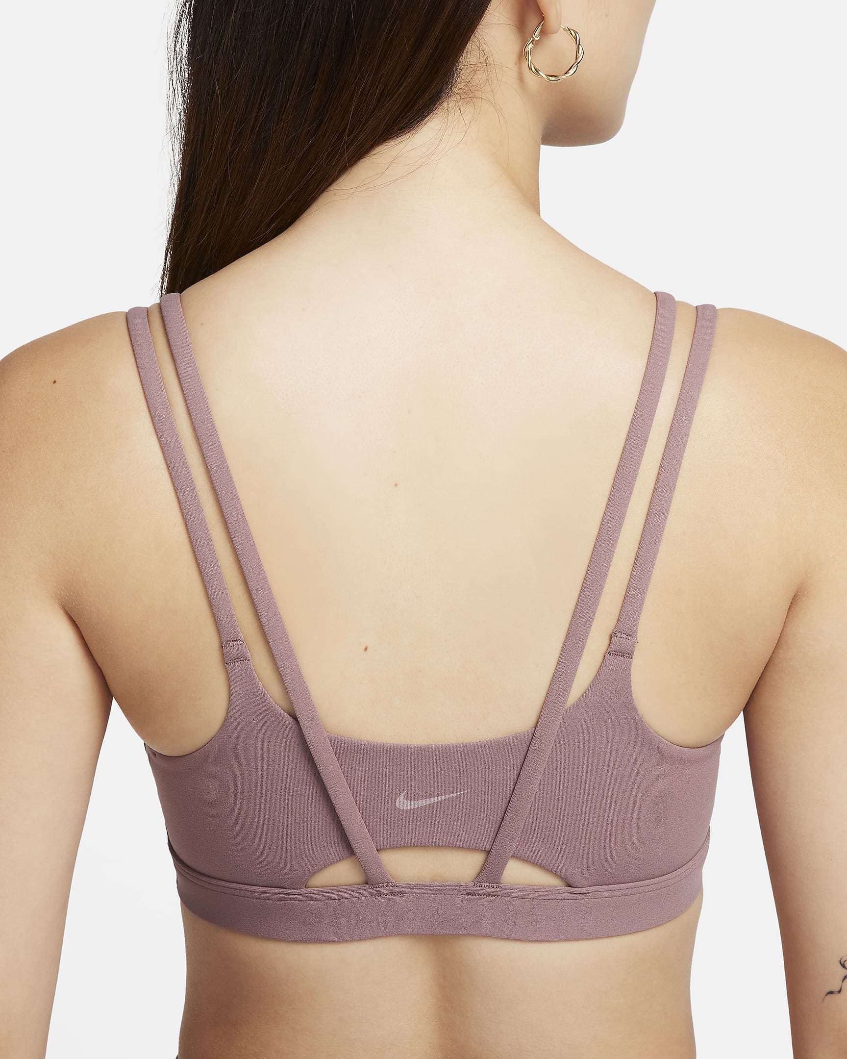 Nike Zenvy Strappy Women's Light-Support Padded Sports Bra - Smokey Mauve/White