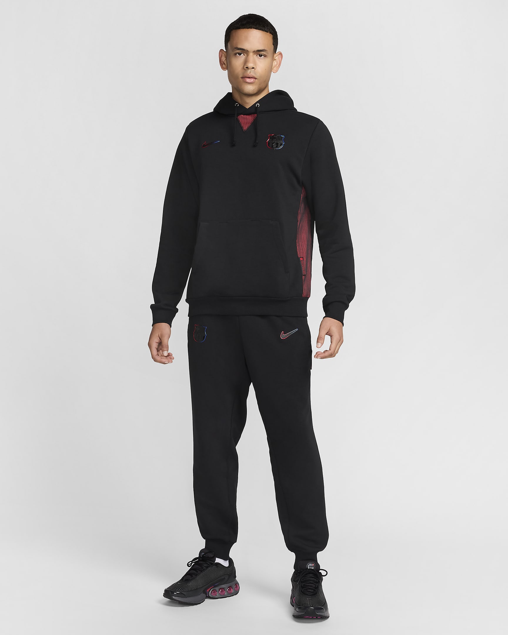 Sweat à capuche de foot Nike Dri-FIT FC Barcelona Standard Issue Extérieur pour homme - Noir/Noir