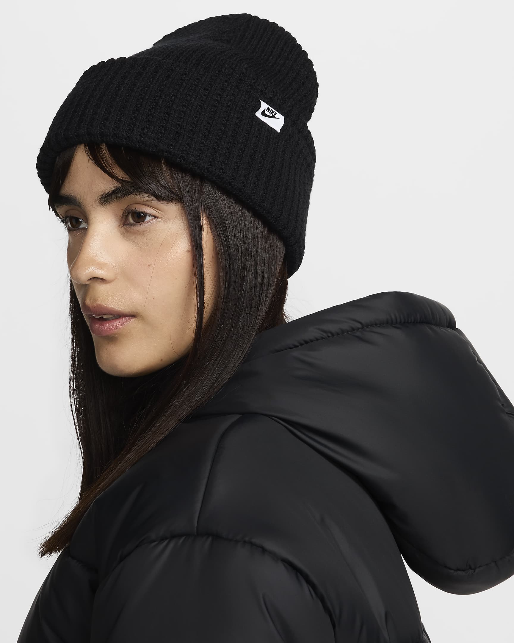 Bonnet en maille gaufrée Nike Peak - Noir