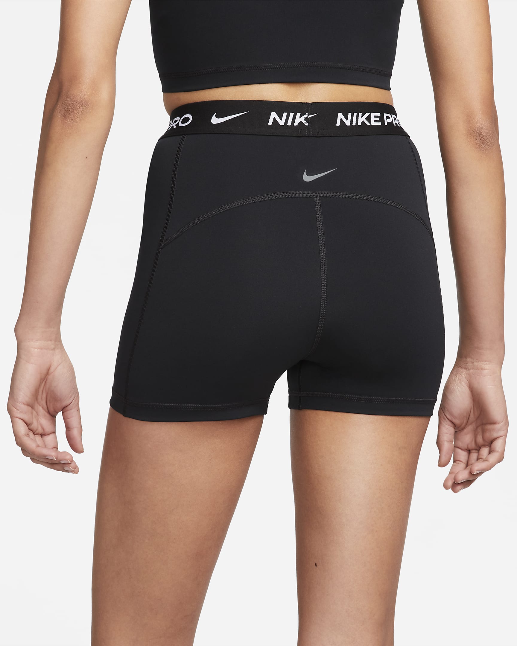 Nike Pro Dri Fit Womens High Waisted 8cm Approx Shorts Nike Lu 2219