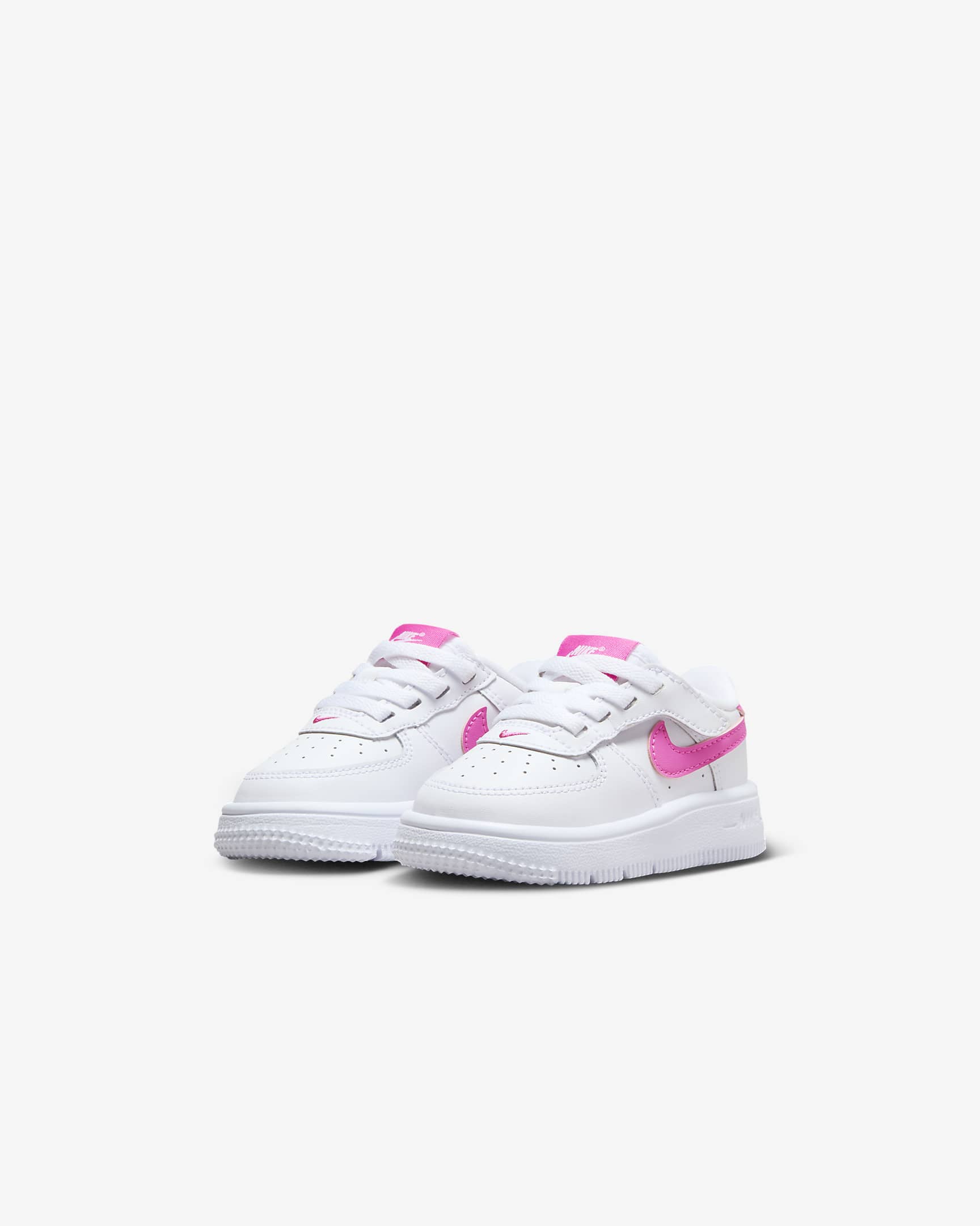 Tenis para bebé e infantil Nike Force 1 Low EasyOn - Blanco/Fucsia láser