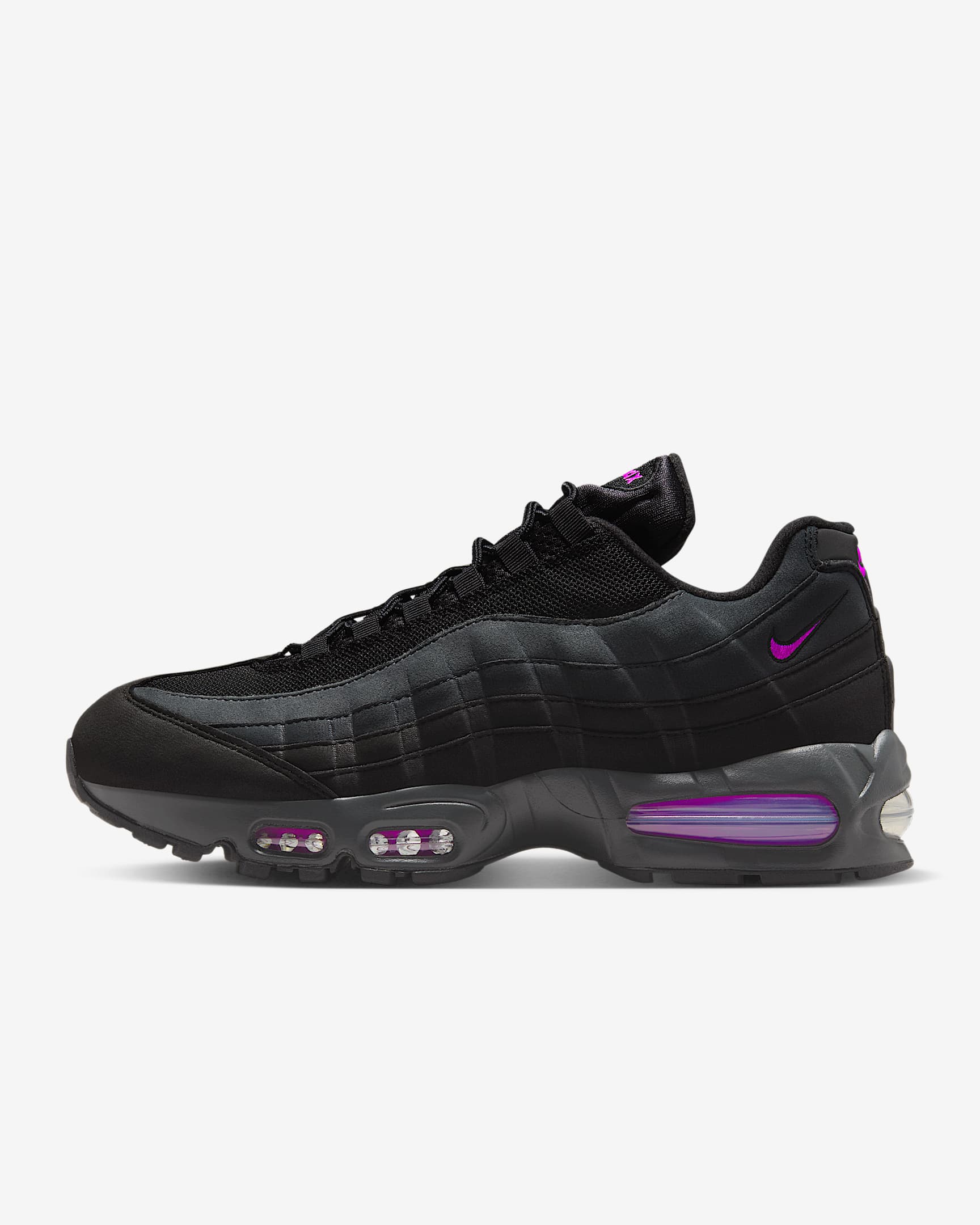 Chaussure Nike Air Max 95 Big Bubble pour homme - Noir/Off Noir/Smoke Grey/Vivid Purple