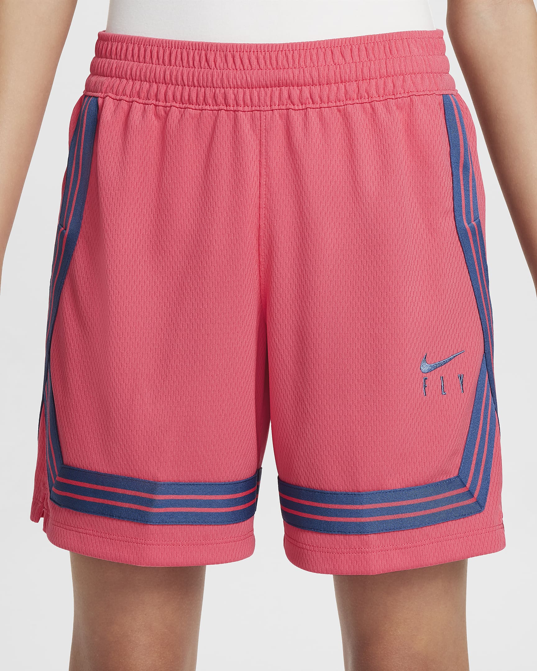 Nike Fly Crossover Big Kids' (Girls') Basketball Shorts - Aster Pink/Mystic Navy