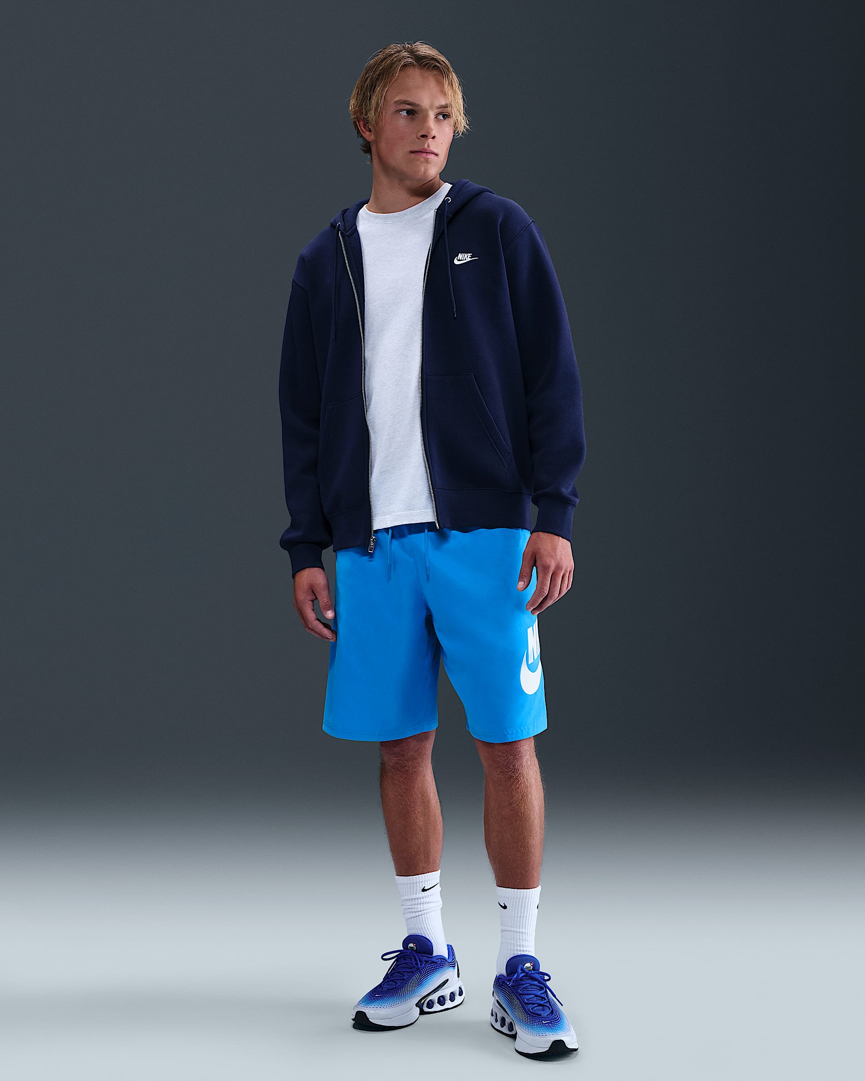Shorts de tejido Woven para hombre Nike Club - Azul foto claro/Blanco