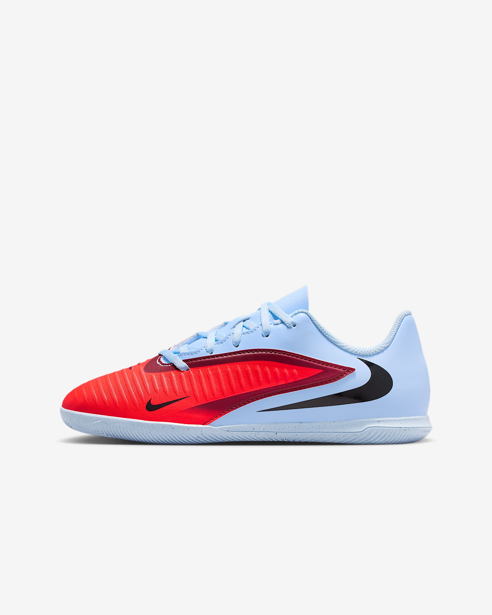 Nike Jr. Phantom 6 Low Club Big Kids' Indoor/Court Soccer Shoes - Royal Tint/Black/Bright Crimson