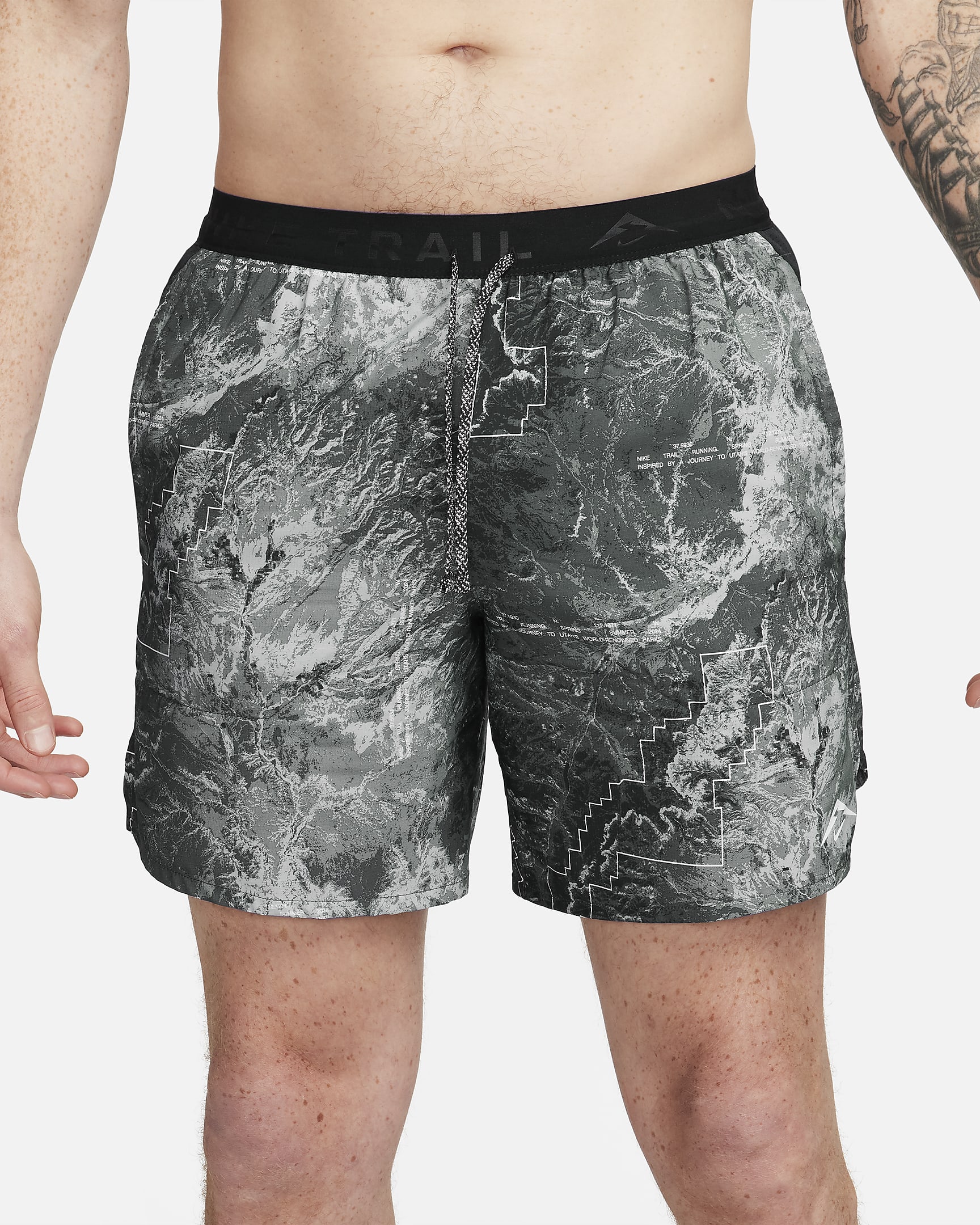 Nike Stride Dri-FIT fôret løpeshorts til herre (18 cm) - Anthracite/Svart/Svart/Summit White