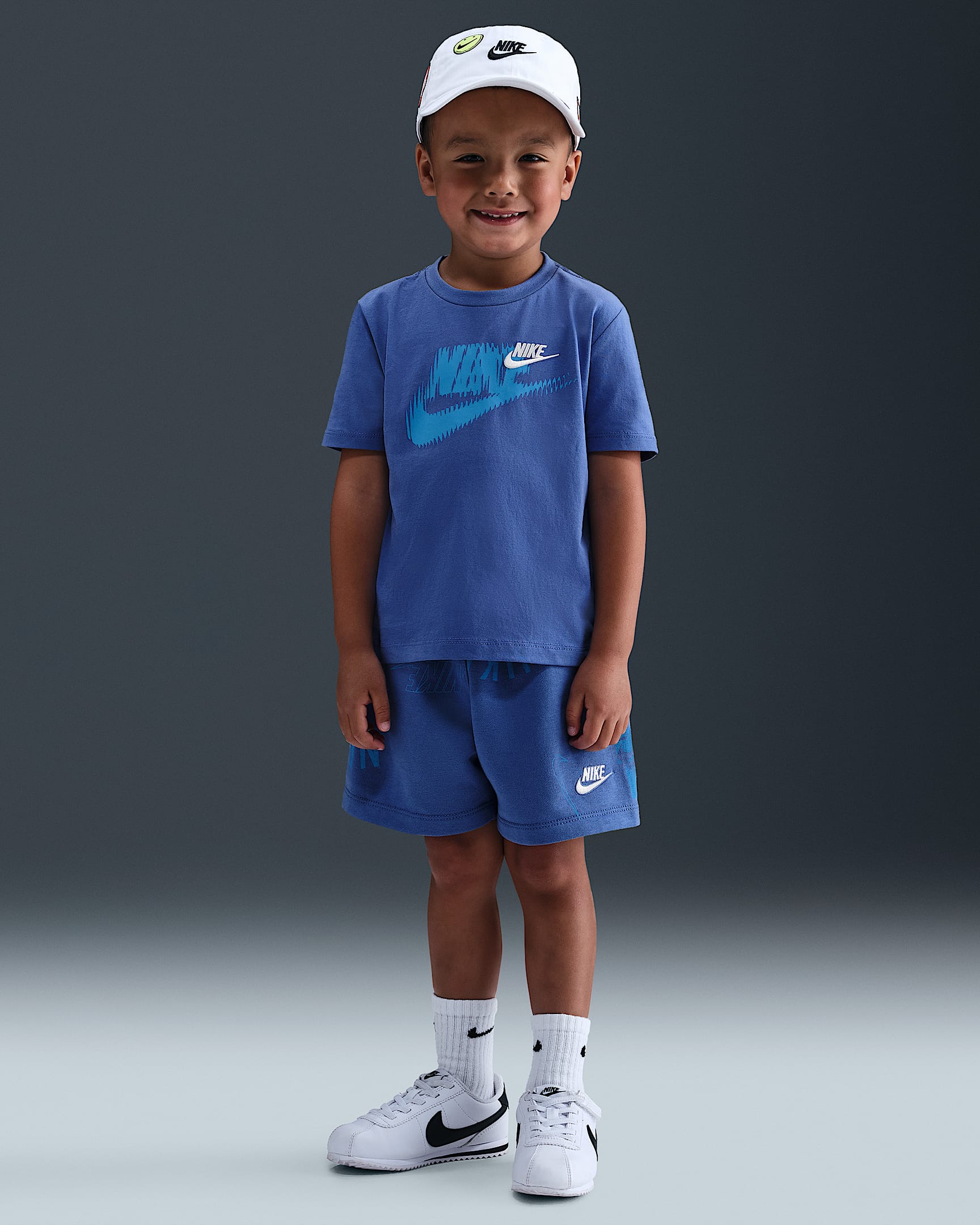 Conjunto de shorts Energy de dos piezas infantil Nike - Azul cometa