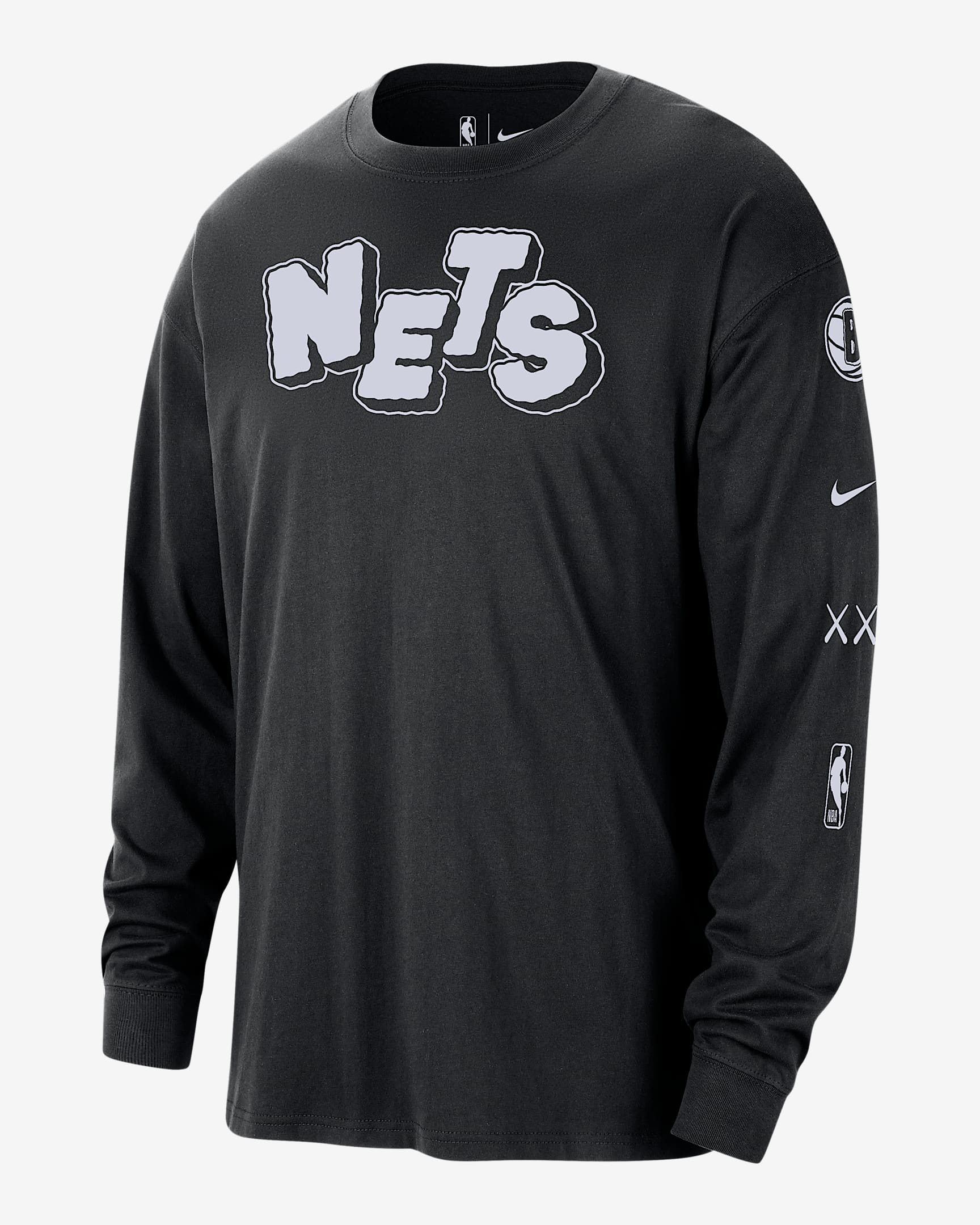 Brooklyn Nets 2023/24 City Edition Men's Nike NBA Max90 LongSleeve T