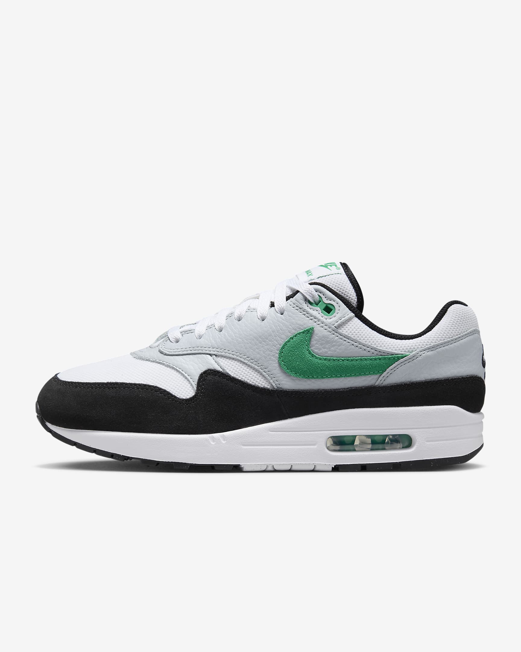 Nike Air Max 1 férficipő - Fehér/Pure Platinum/Fekete/Stadium Green