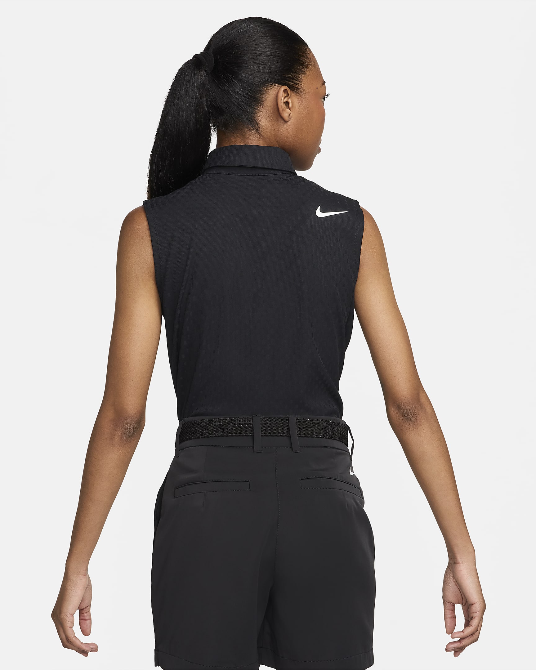 Polo de golf sin mangas Dri-FIT ADV para mujer Nike Tour - Negro/Blanco