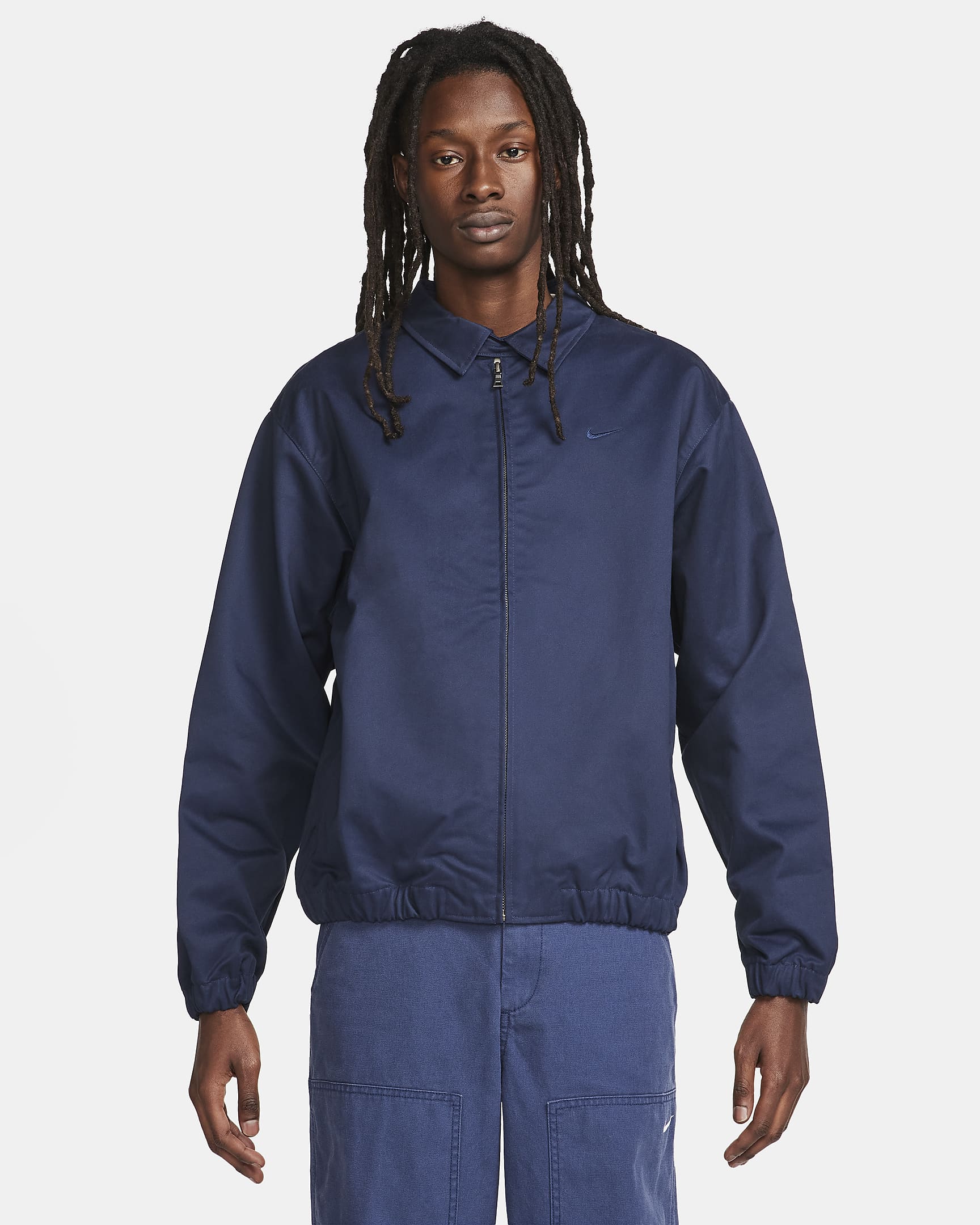 Nike Life Men's Woven Harrington Jacket - Obsidian/Obsidian