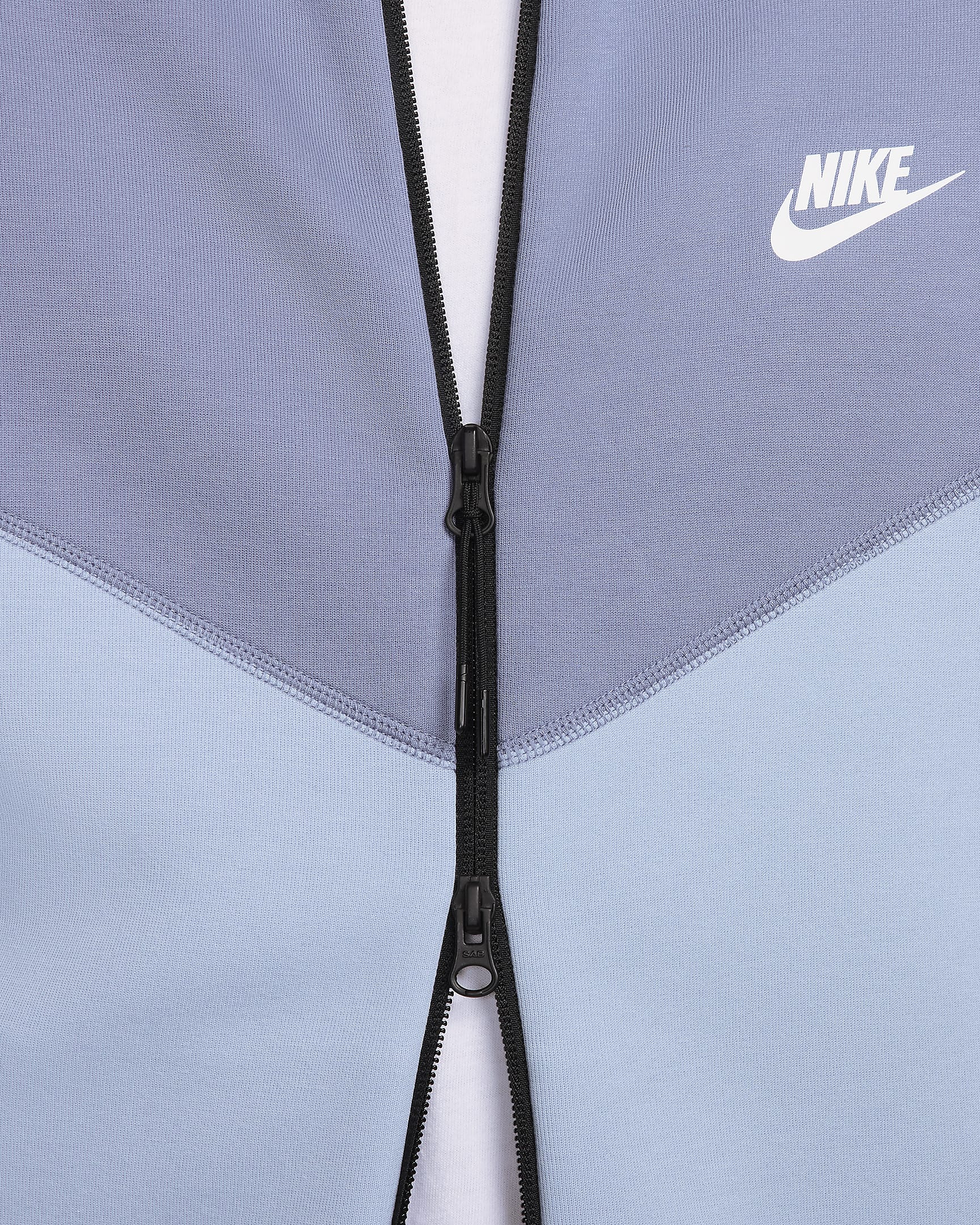 Hoodie com fecho completo Nike Sportswear Tech Fleece Windrunner para homem - Azul Armony claro/Ashen Slate/Branco