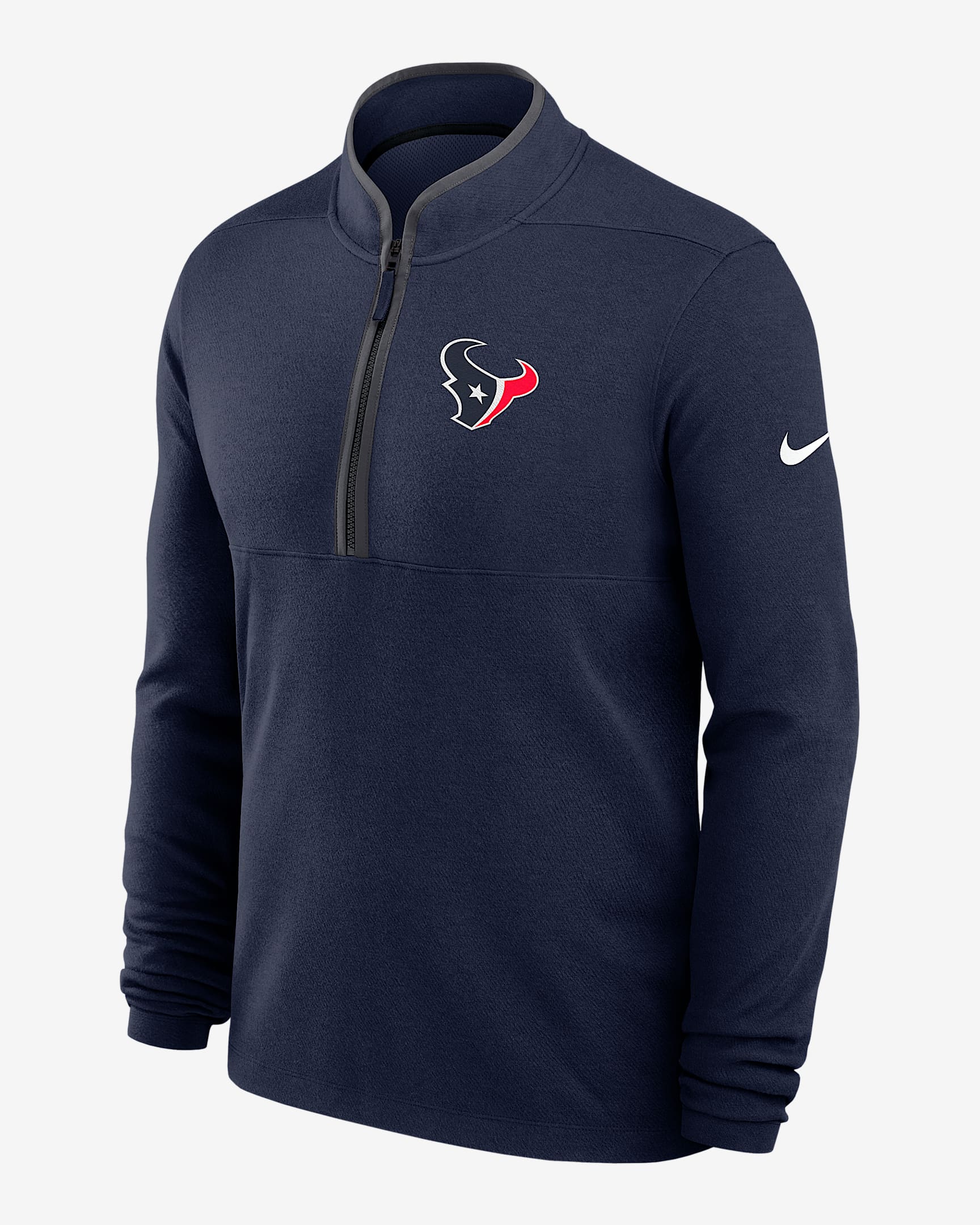 Houston Texans Logo Victory Men's Nike Dri-FIT NFL 1/2-Zip Long-Sleeve Top - Navy