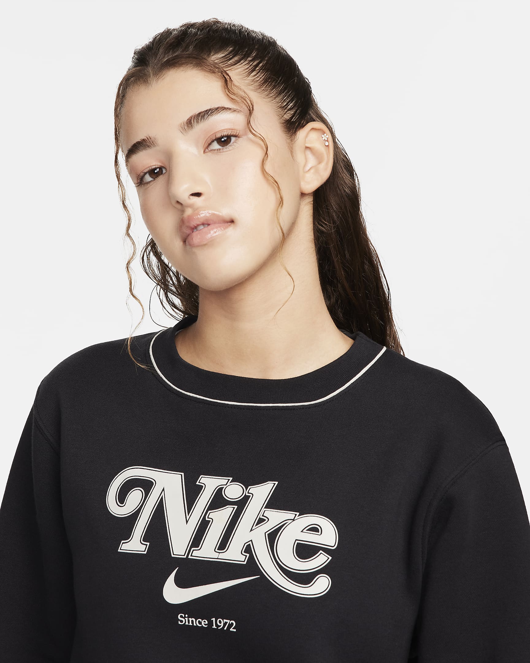 Nike Sportswear Women's Fleece Crew-Neck Sweatshirt - Black