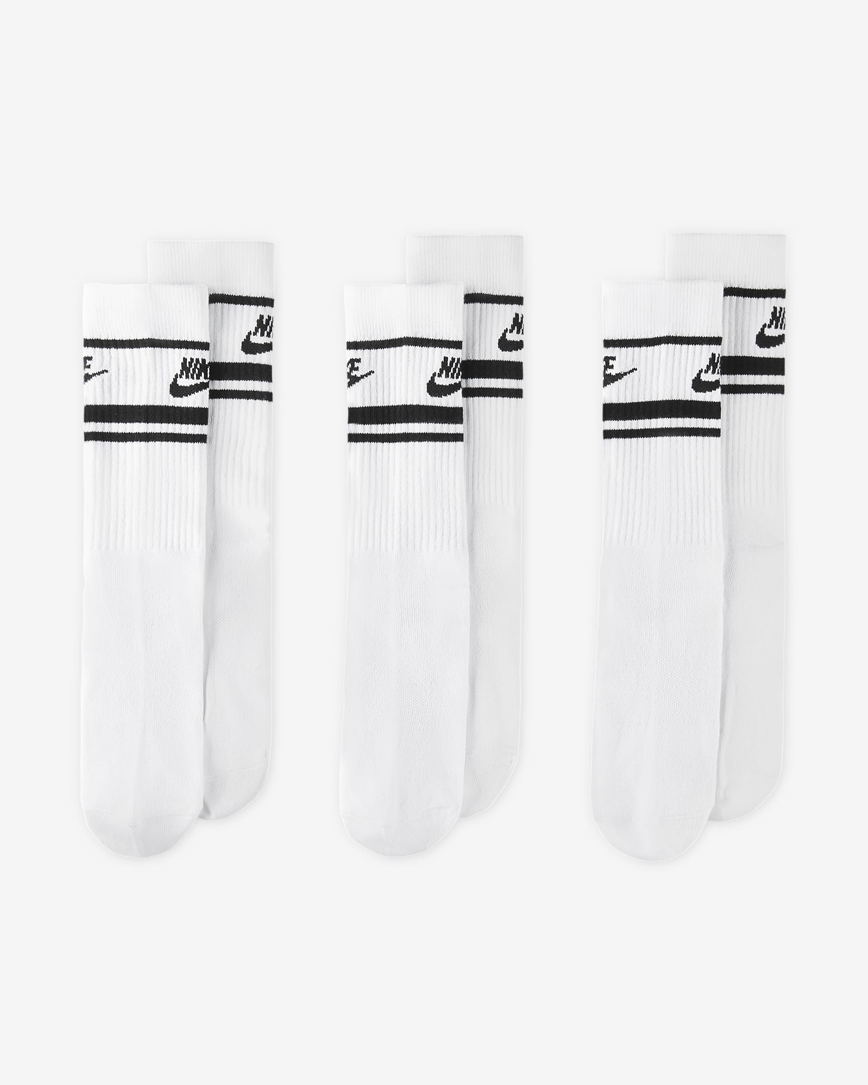 Nike Sportswear Dri-FIT Everyday Essential Calcetines largos (3 pares) - Blanco/Negro/Negro