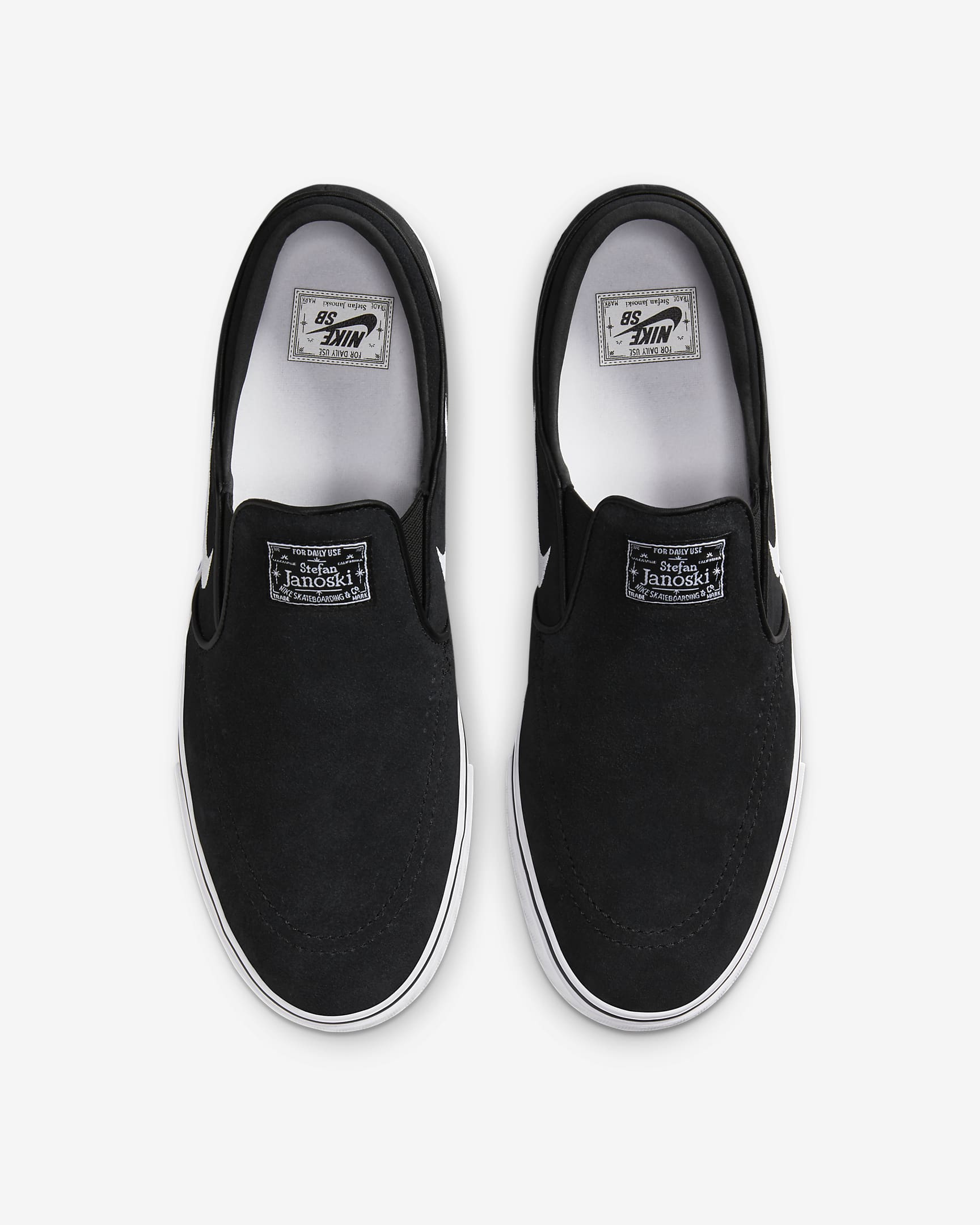 Nike SB Janoski+ Slip Skate Shoes - Black/Black/Black/White