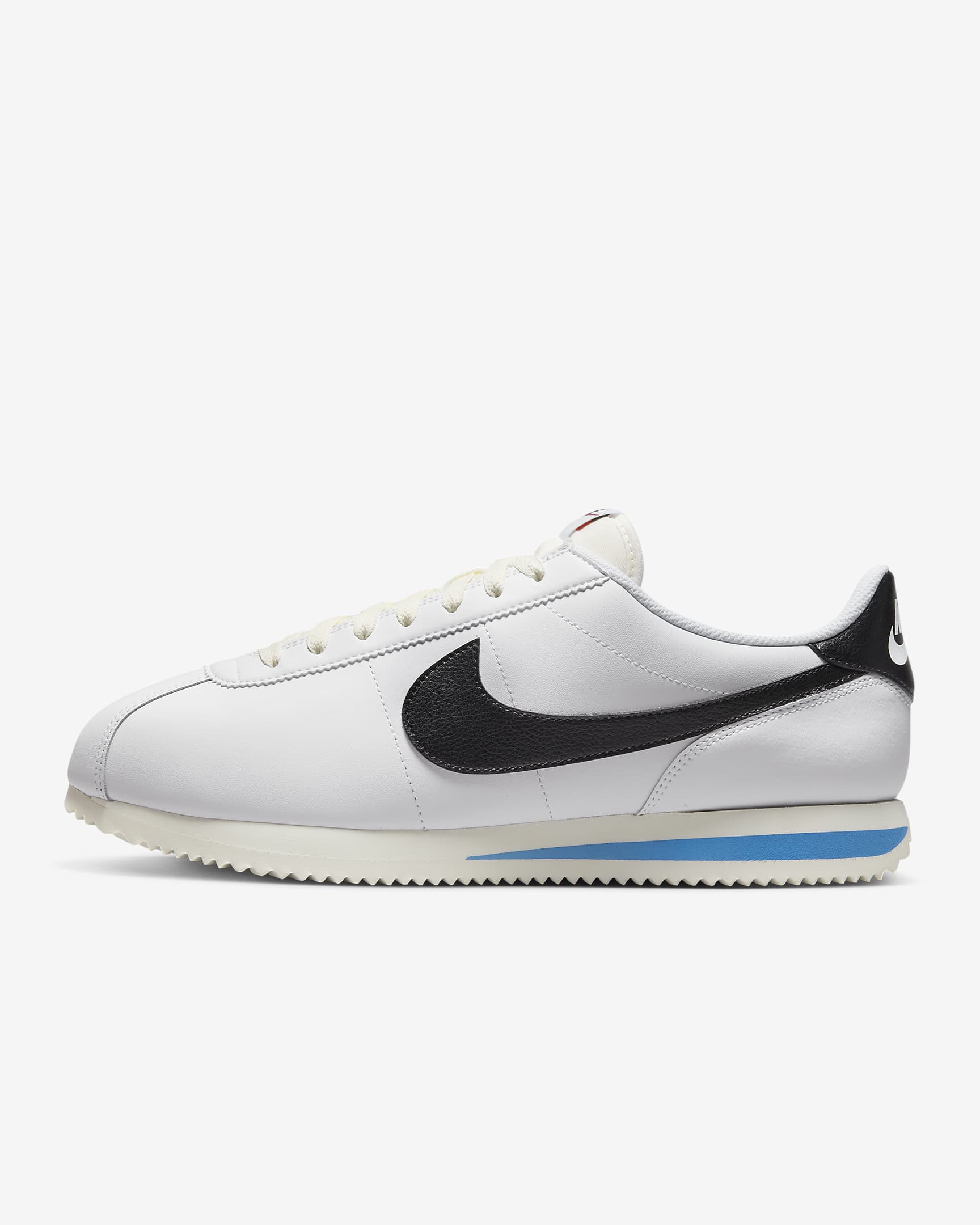 Nike Cortez 男鞋 - 白色/Light Photo Blue/Sail/黑色