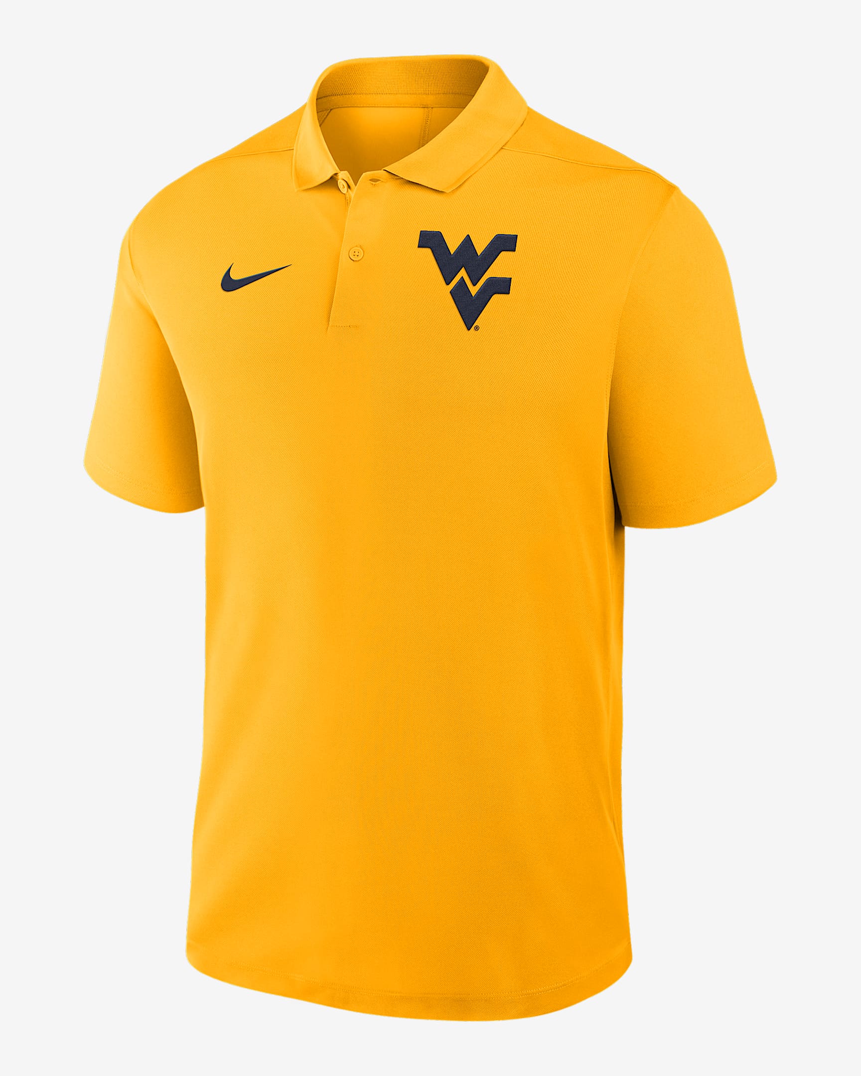 Polo universitario Nike Dri-FIT para hombre West Virginia Primetime Victory Primary Logo - Oro