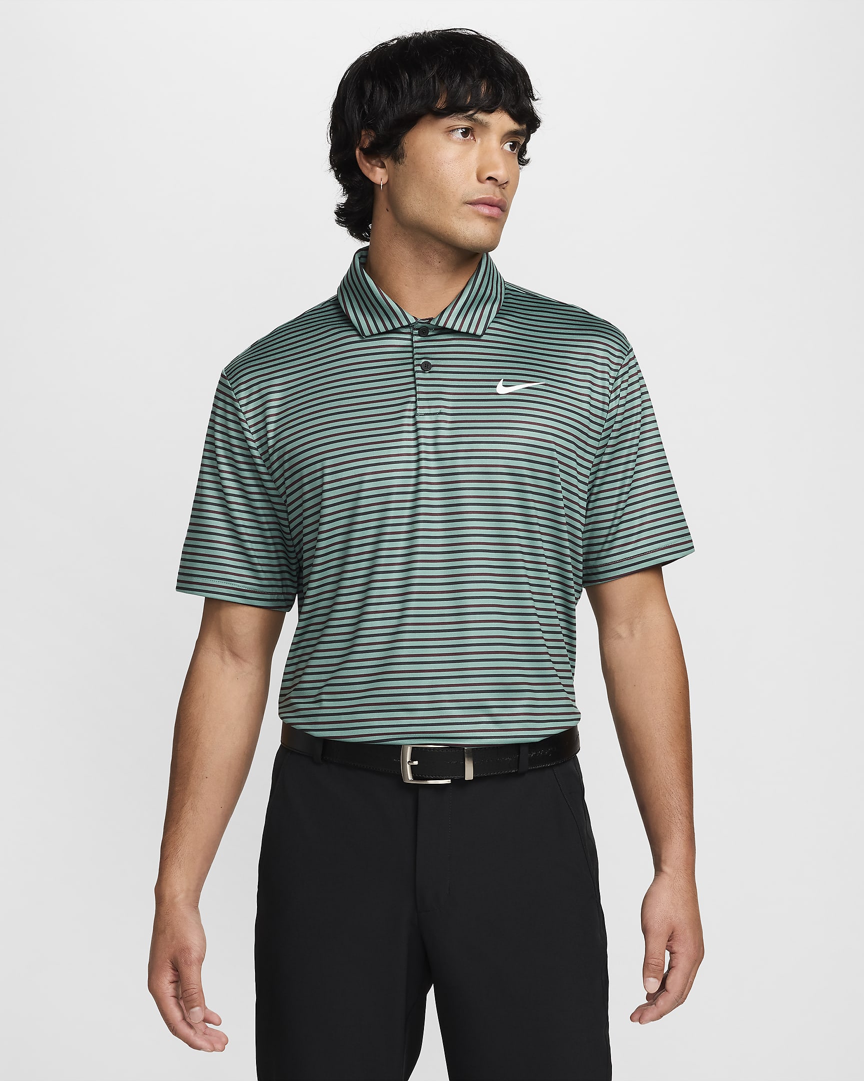 Nike Tour Men's Dri-FIT Striped Golf Polo - Bicoastal/White