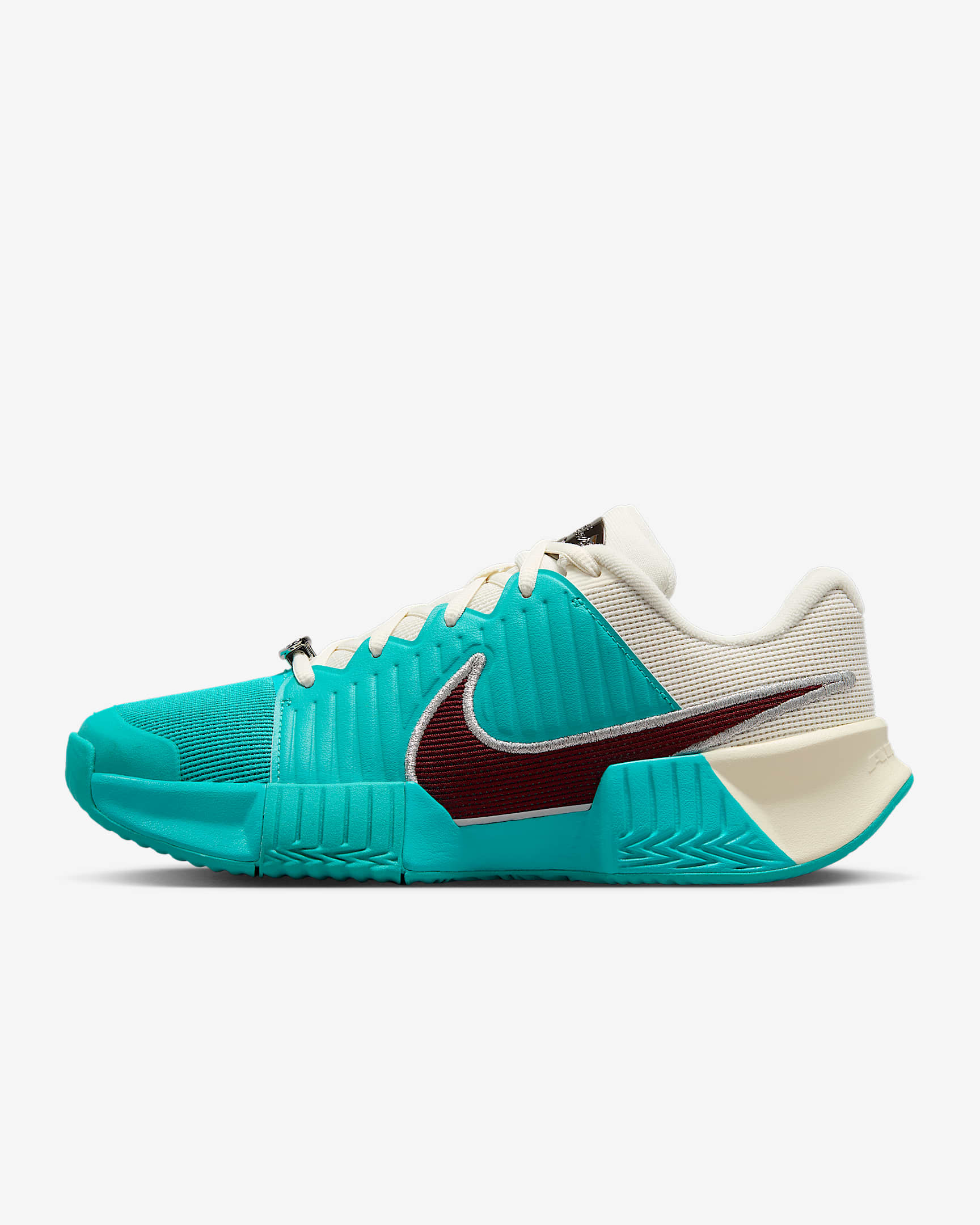Nike GP Challenge Pro Premium Women's Clay Court Tennis Shoes - Dusty Cactus/Pale Ivory/Metallic Silver/Dark Team Red