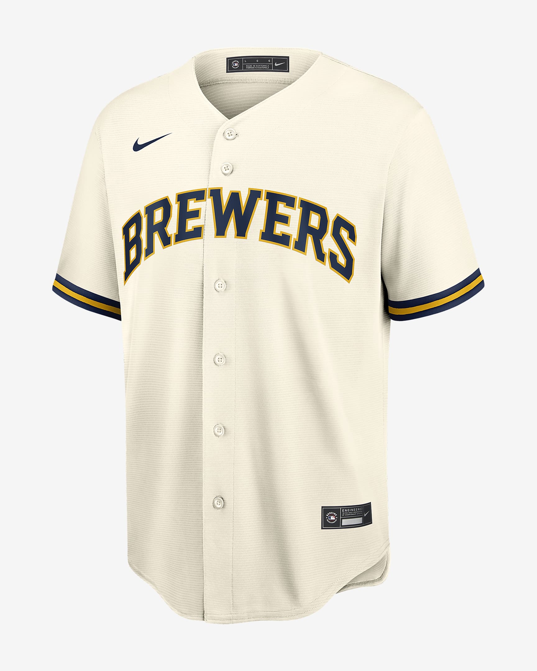 MLB Milwaukee Brewers (Christian Yelich) Men's Replica Baseball Jersey - Cream