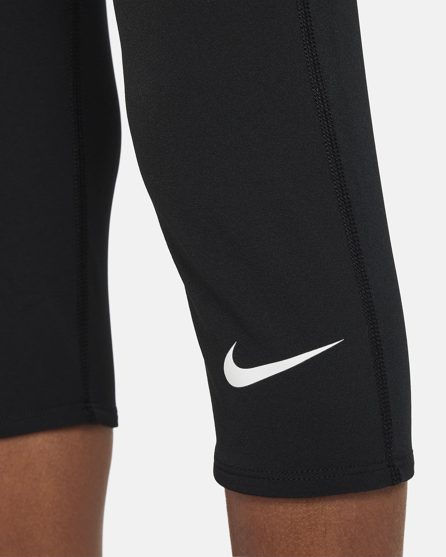 Legginsy o długości 3/4 dla dużych dzieci (chłopców) Nike Pro Dri-FIT - Czerń/Czerń/Biel