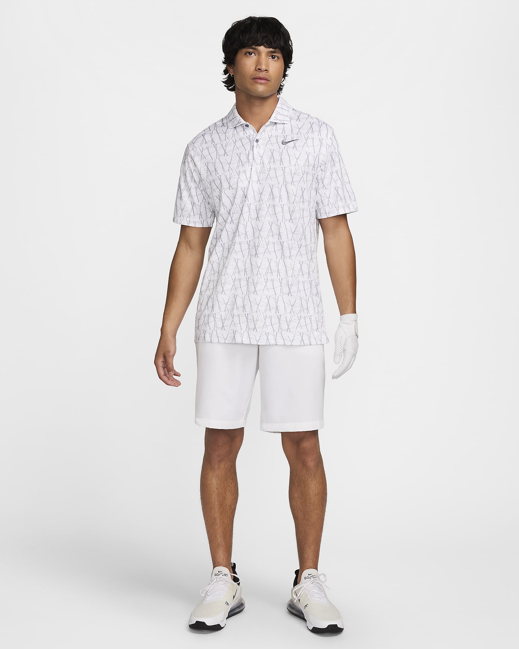 Polo de golfe Nike Victory+ para homem - Branco/Light Carbon/Branco/Light Carbon