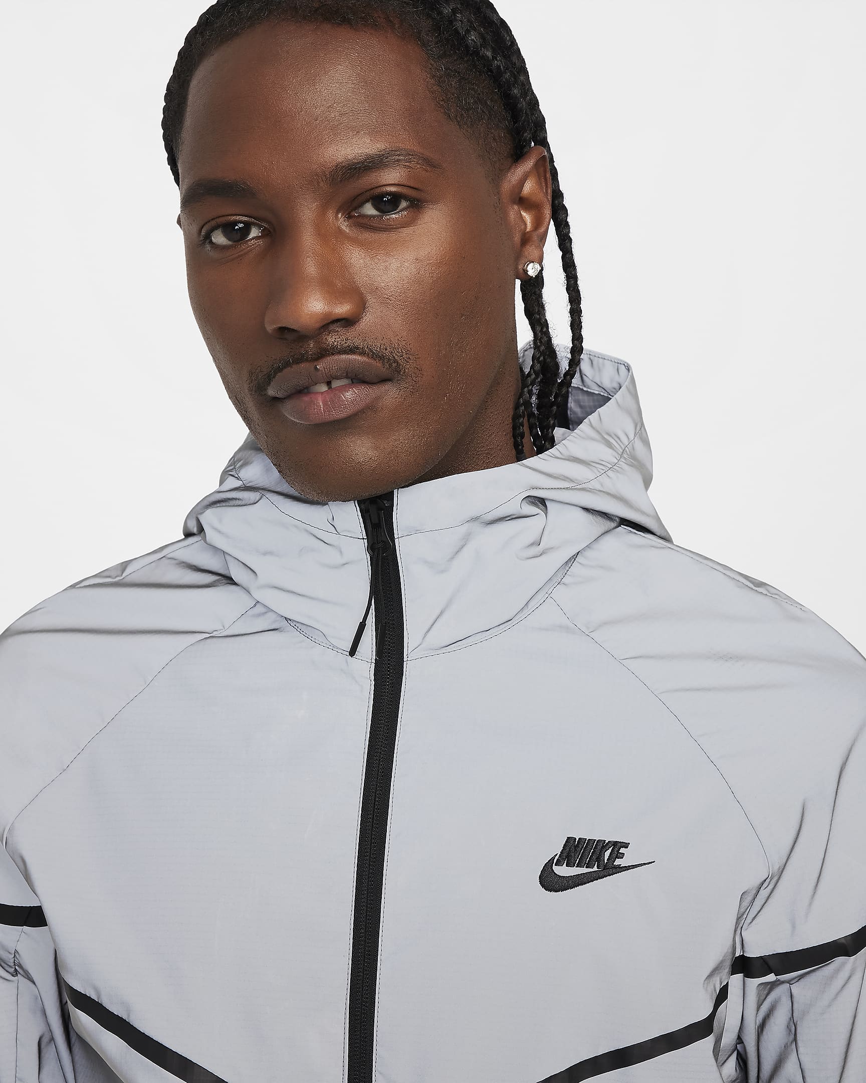 Nike Tech Men's Woven Flash Jacket - Reflect Silver/Black