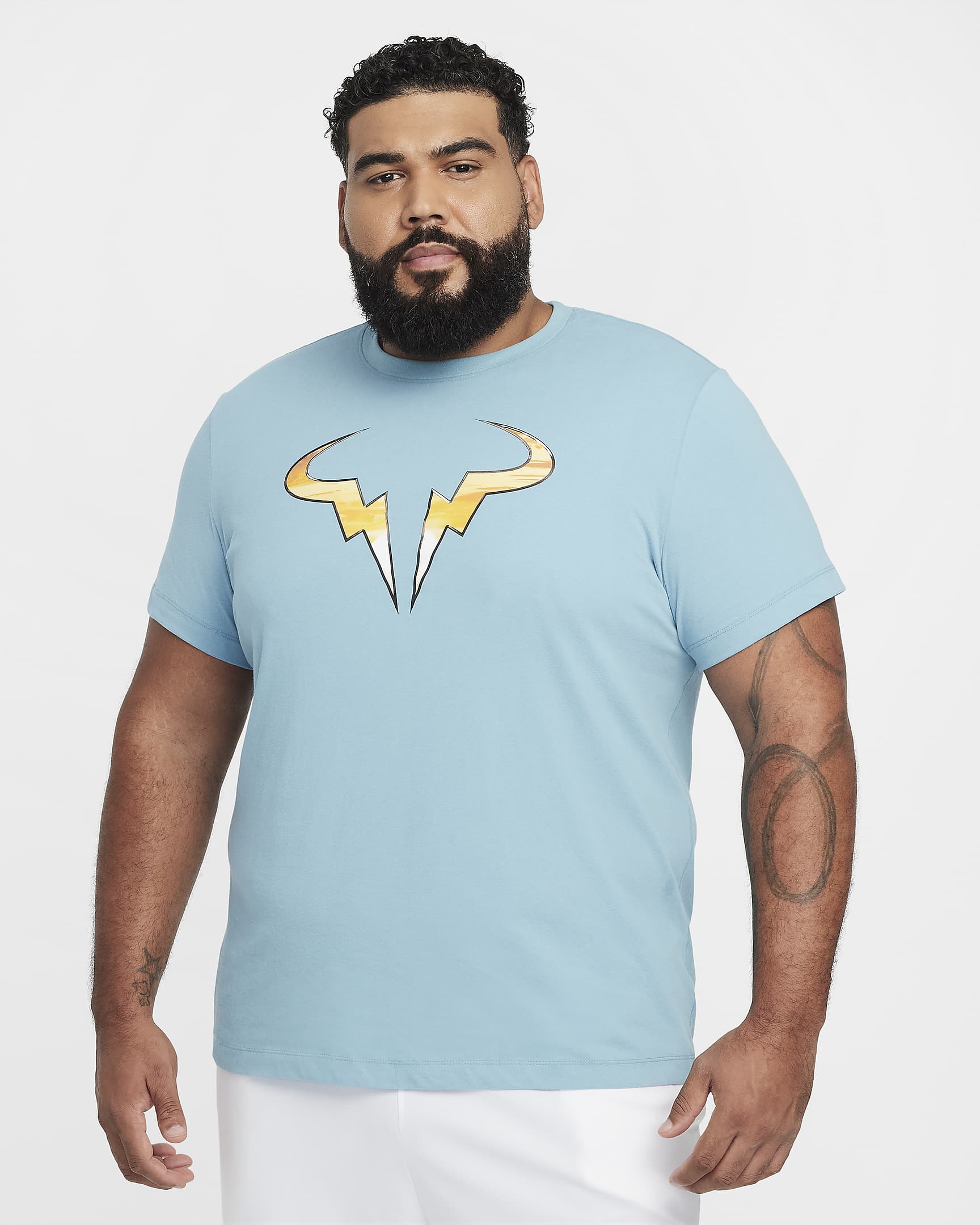 Męski T-shirt do tenisa NikeCourt Dri-FIT Rafa - Denim Turquoise