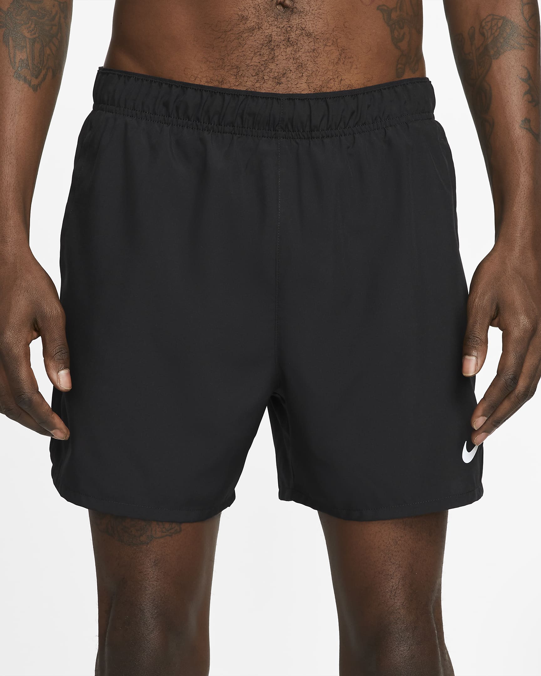 Shorts de correr Dri-FIT de 13 cm con forro de ropa interior para hombre Nike Challenger - Negro/Negro/Negro