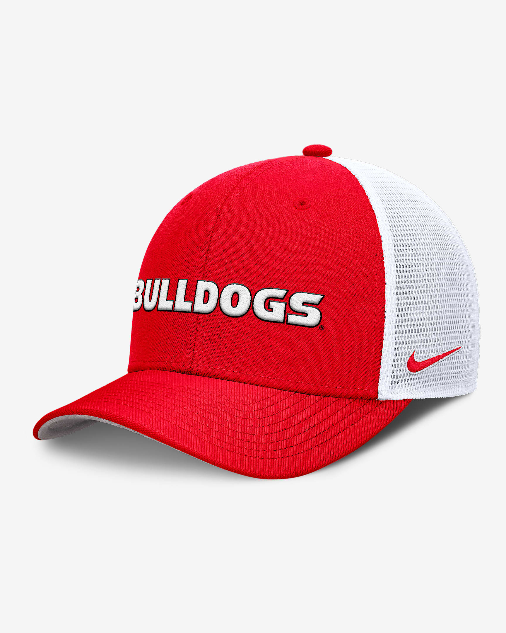 Gorra de rejilla universitaria Nike Dri-FIT ajustable para hombre Georgia Bulldogs Dugout Coaches Rise - Rojo universitario