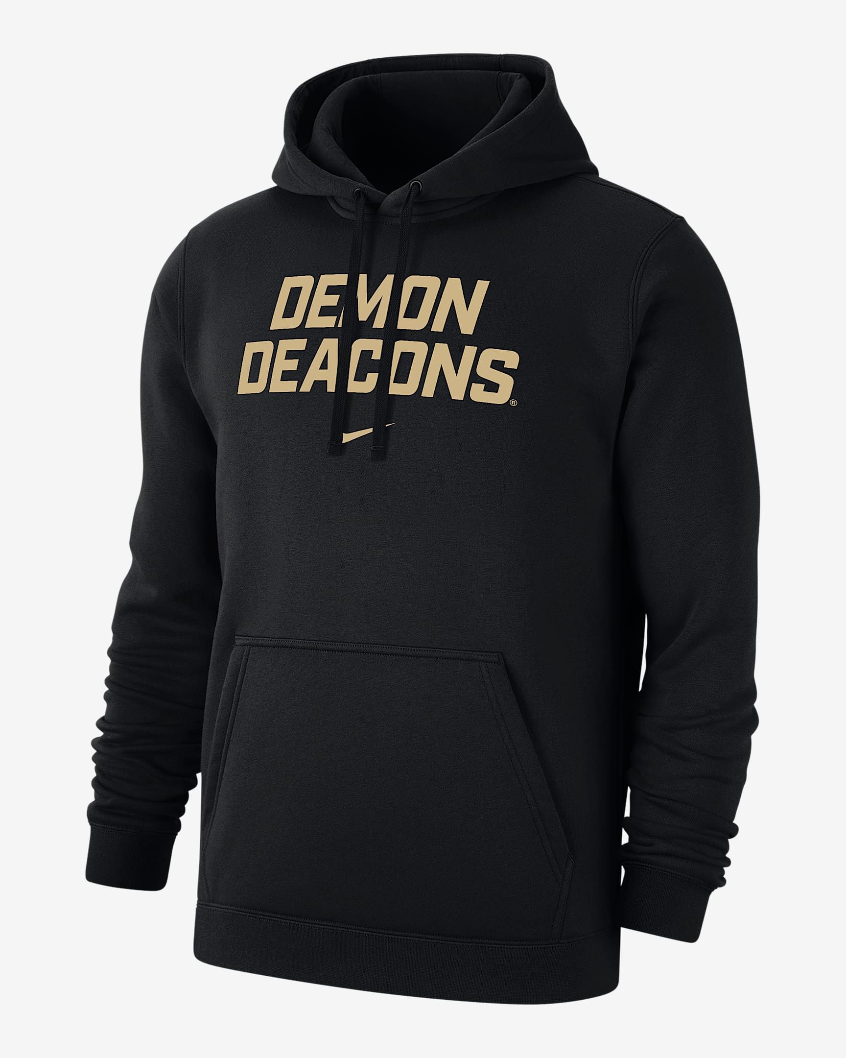 Sudadera con gorro sin cierre universitaria Nike para hombre Wake Forest Club Fleece - Negro